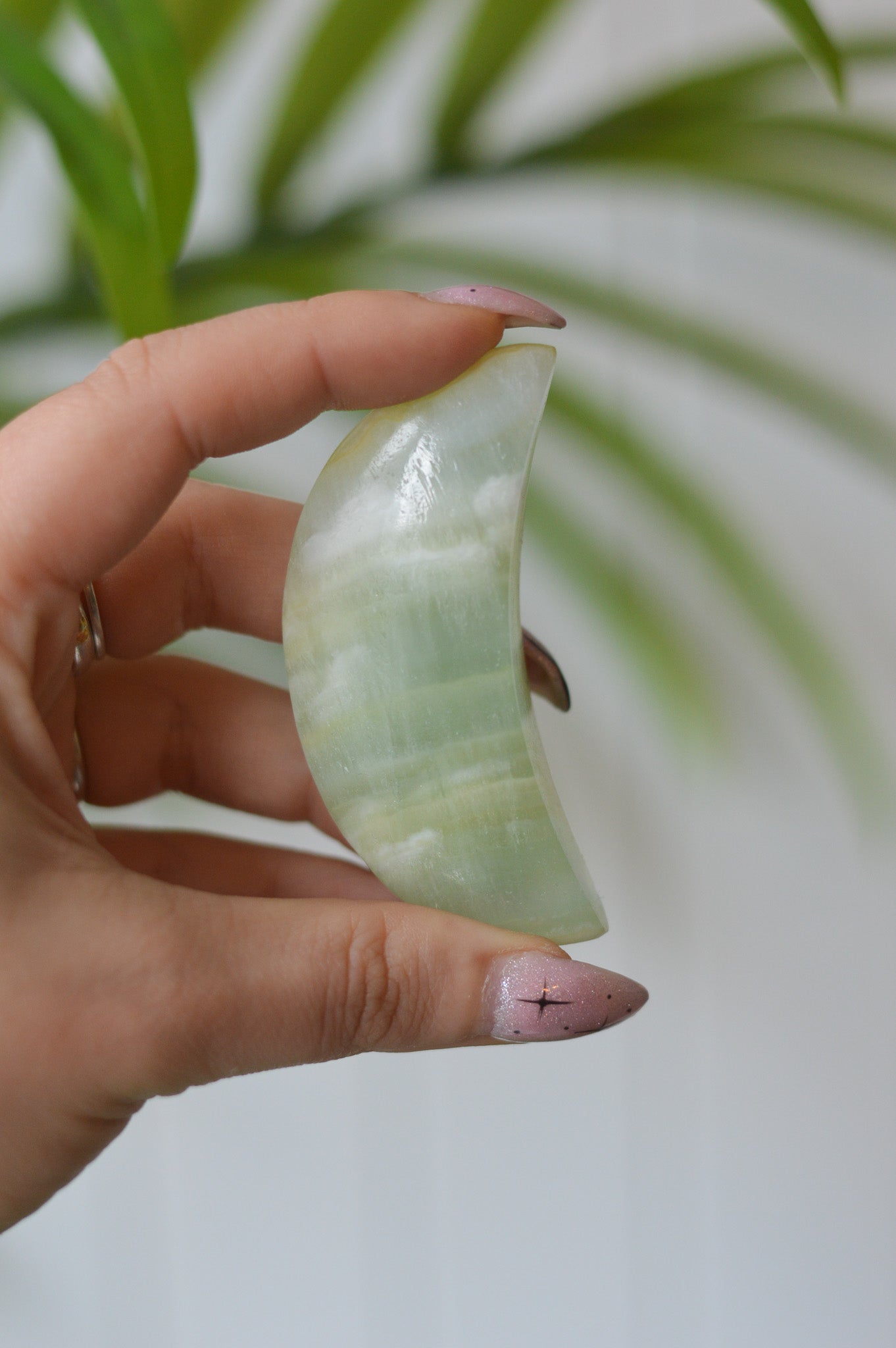 Pistachio Calcite Moon