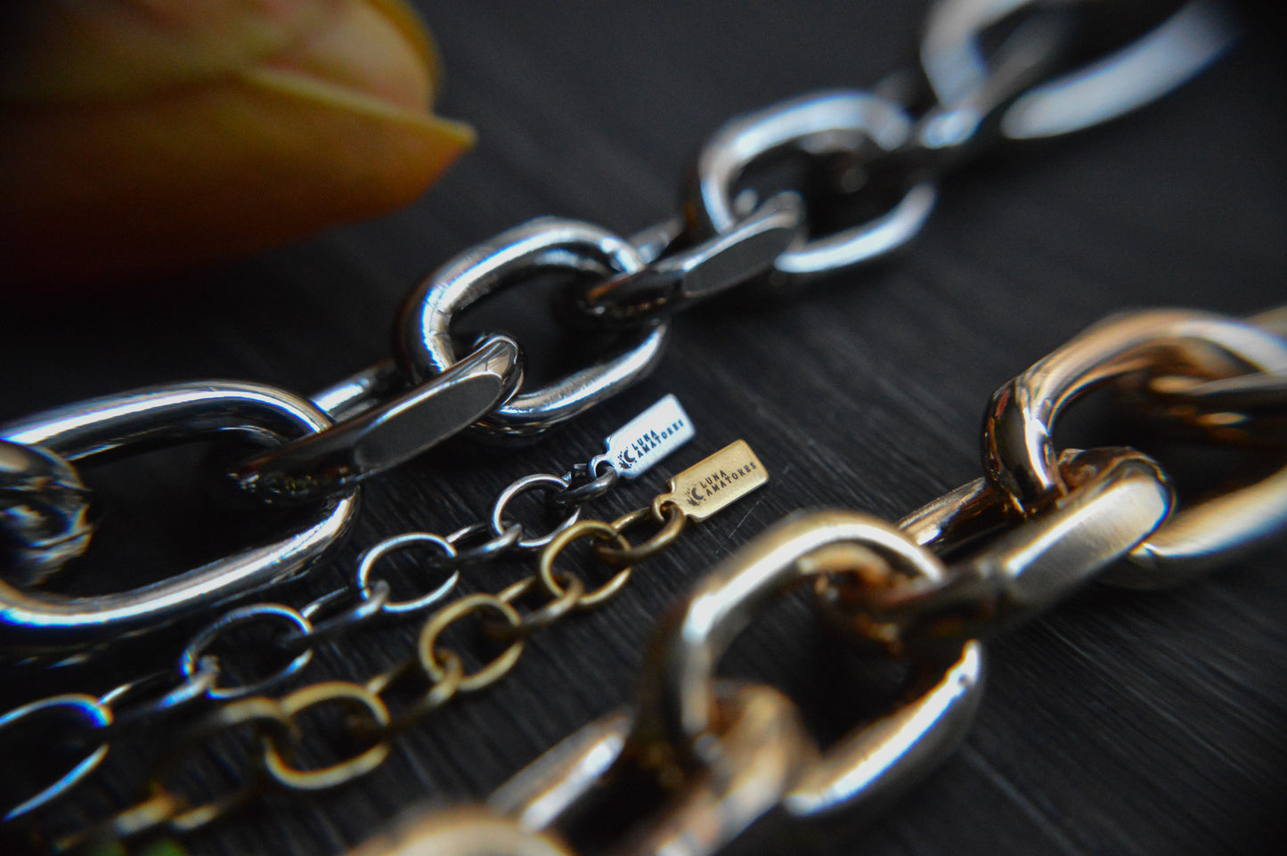 Milky Quartz Gold Tone Chunky Chain Necklace