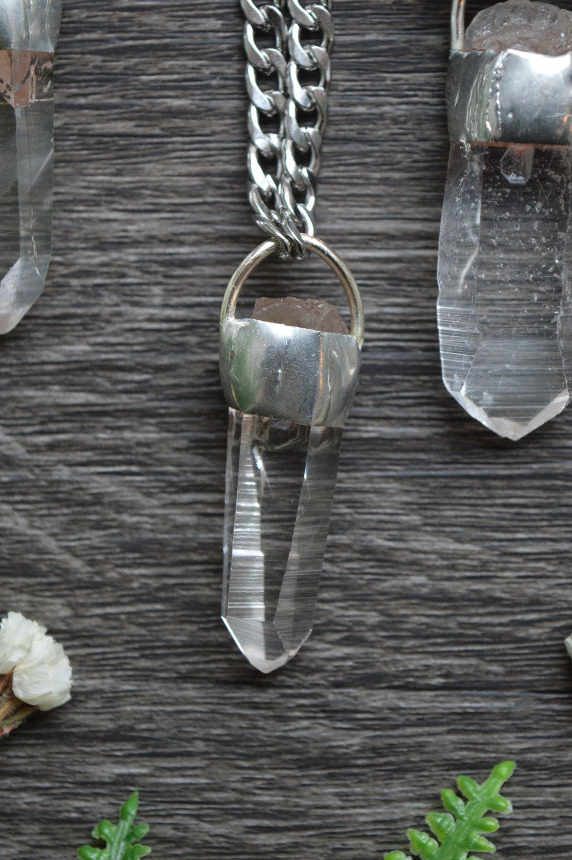 Rough Himalayan Lemurian Quartz Chunky Chain Necklace