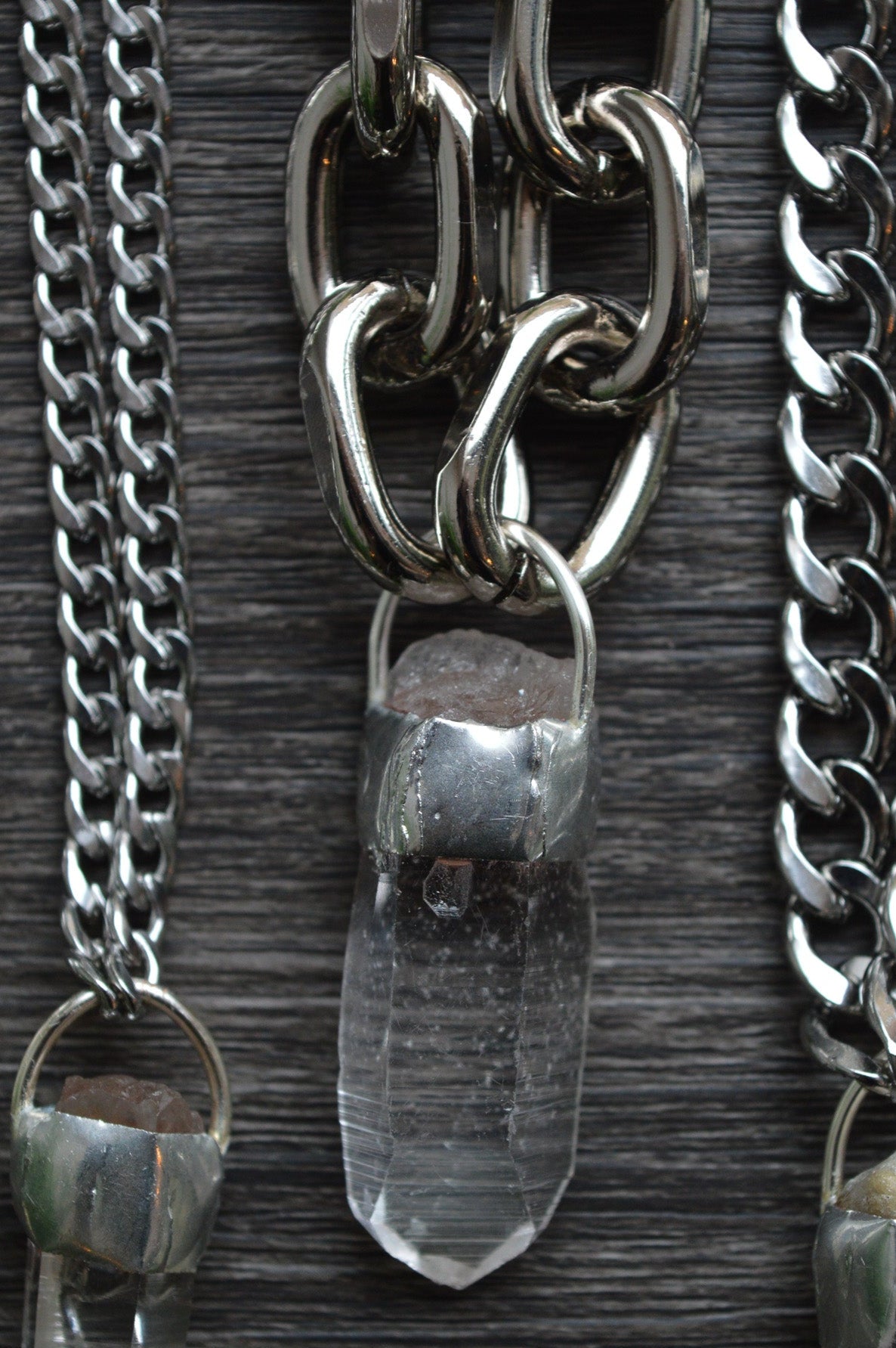 Rough Himalayan Lemurian Quartz Chunky Chain Necklace