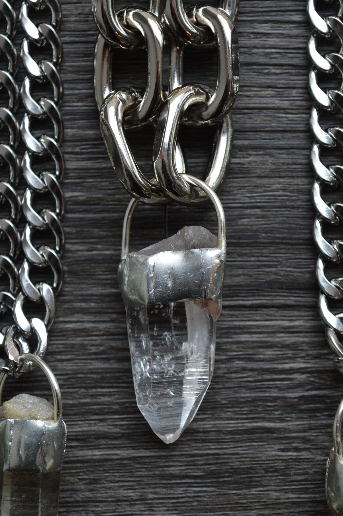 Rough Himalayan Lemurian Quartz Chunky Chain Necklace