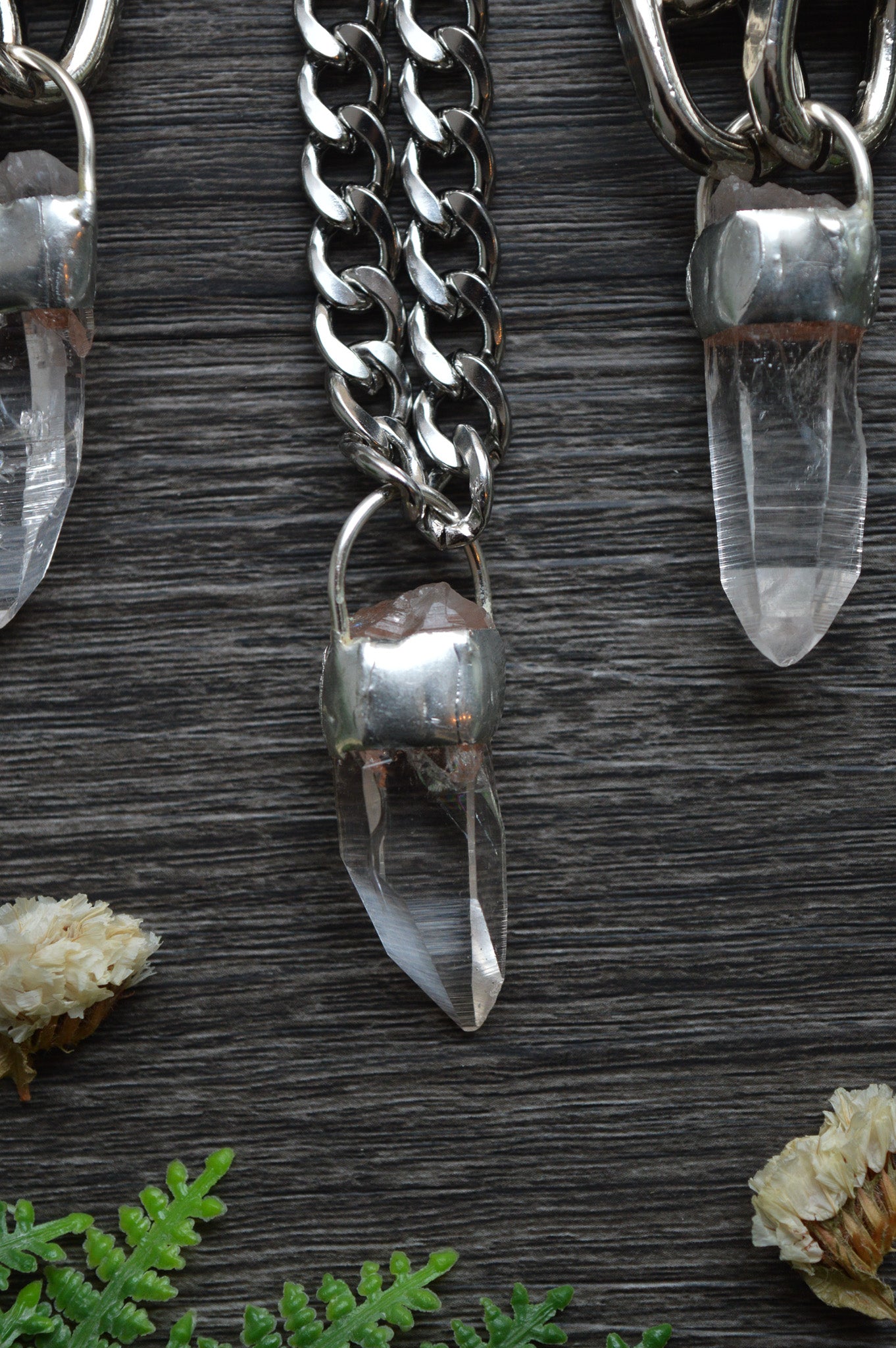 Rough Himalayan Lemurian Quartz Chunky Chain Necklace
