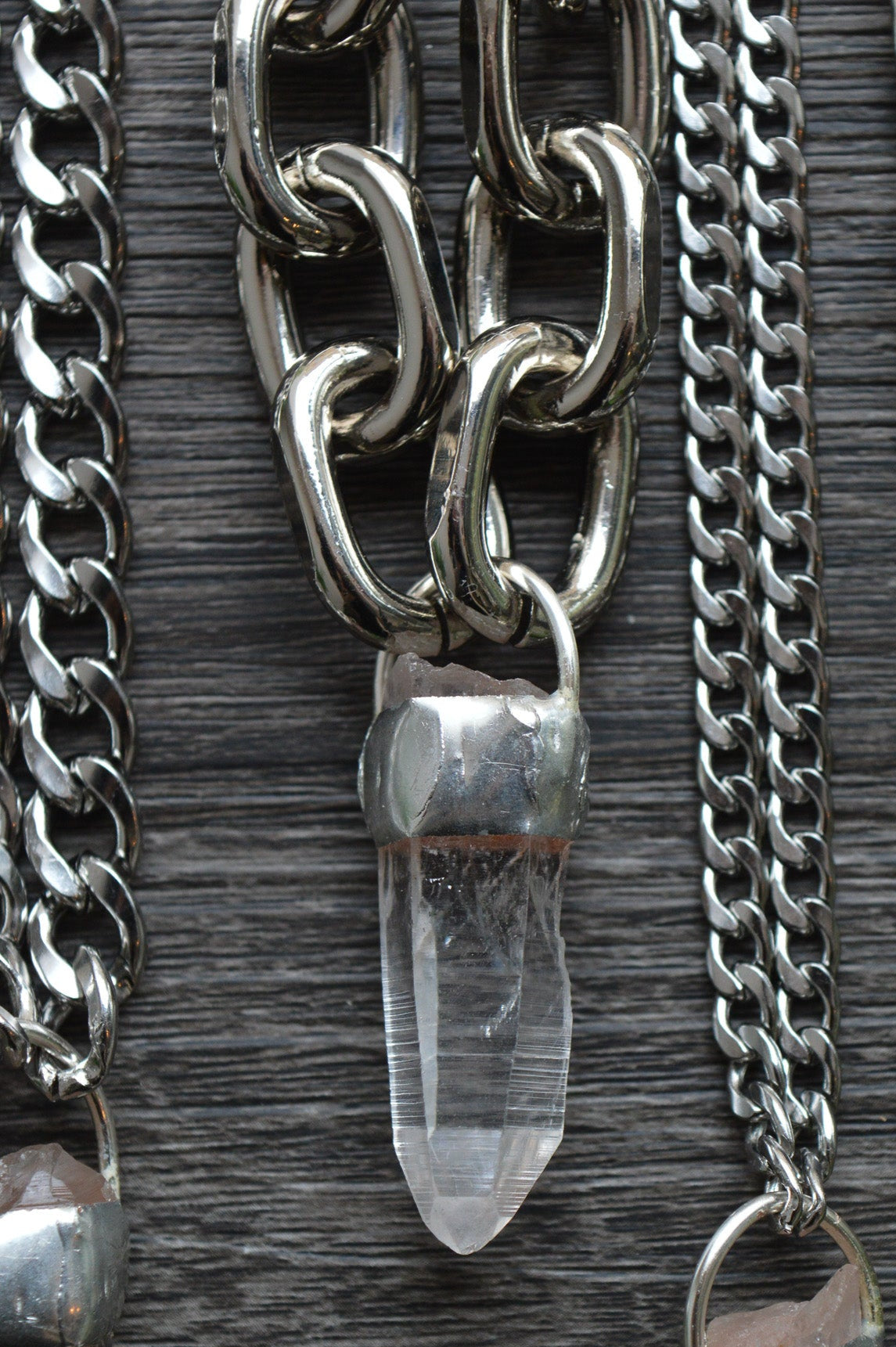 Rough Himalayan Lemurian Quartz Chunky Chain Necklace