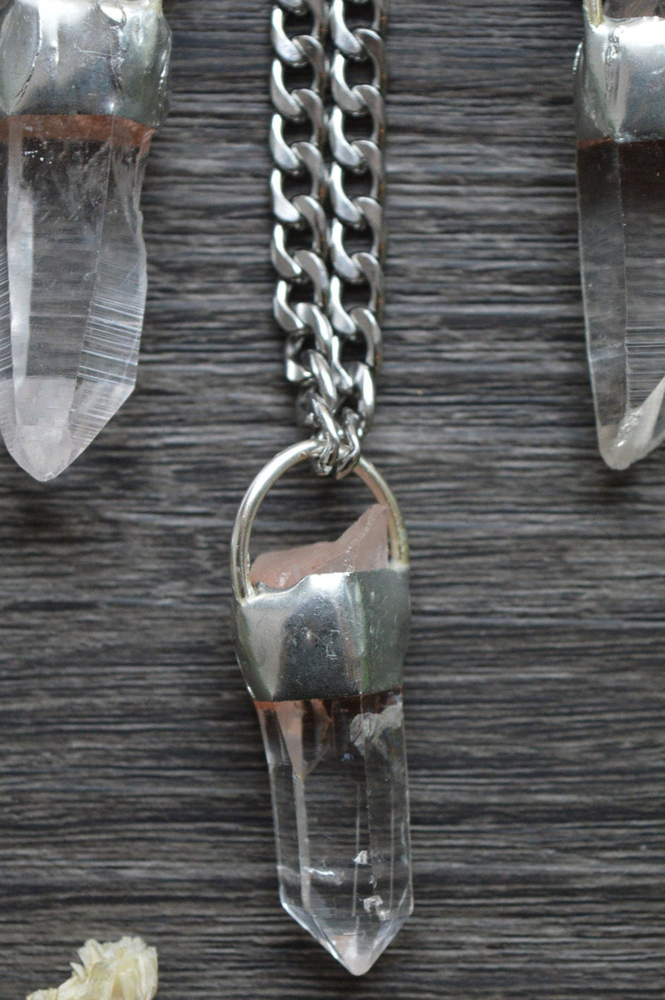Rough Himalayan Lemurian Quartz Chunky Chain Necklace