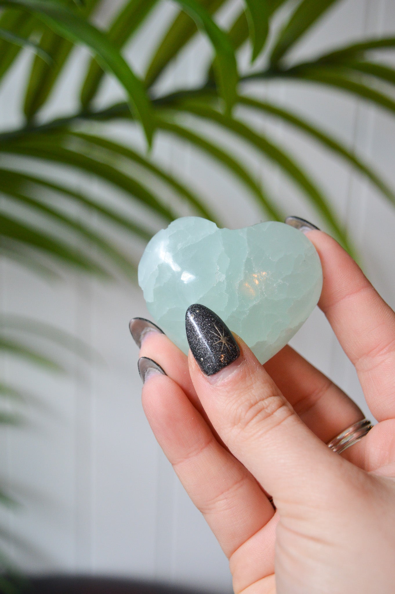 Pistachio Calcite Heart