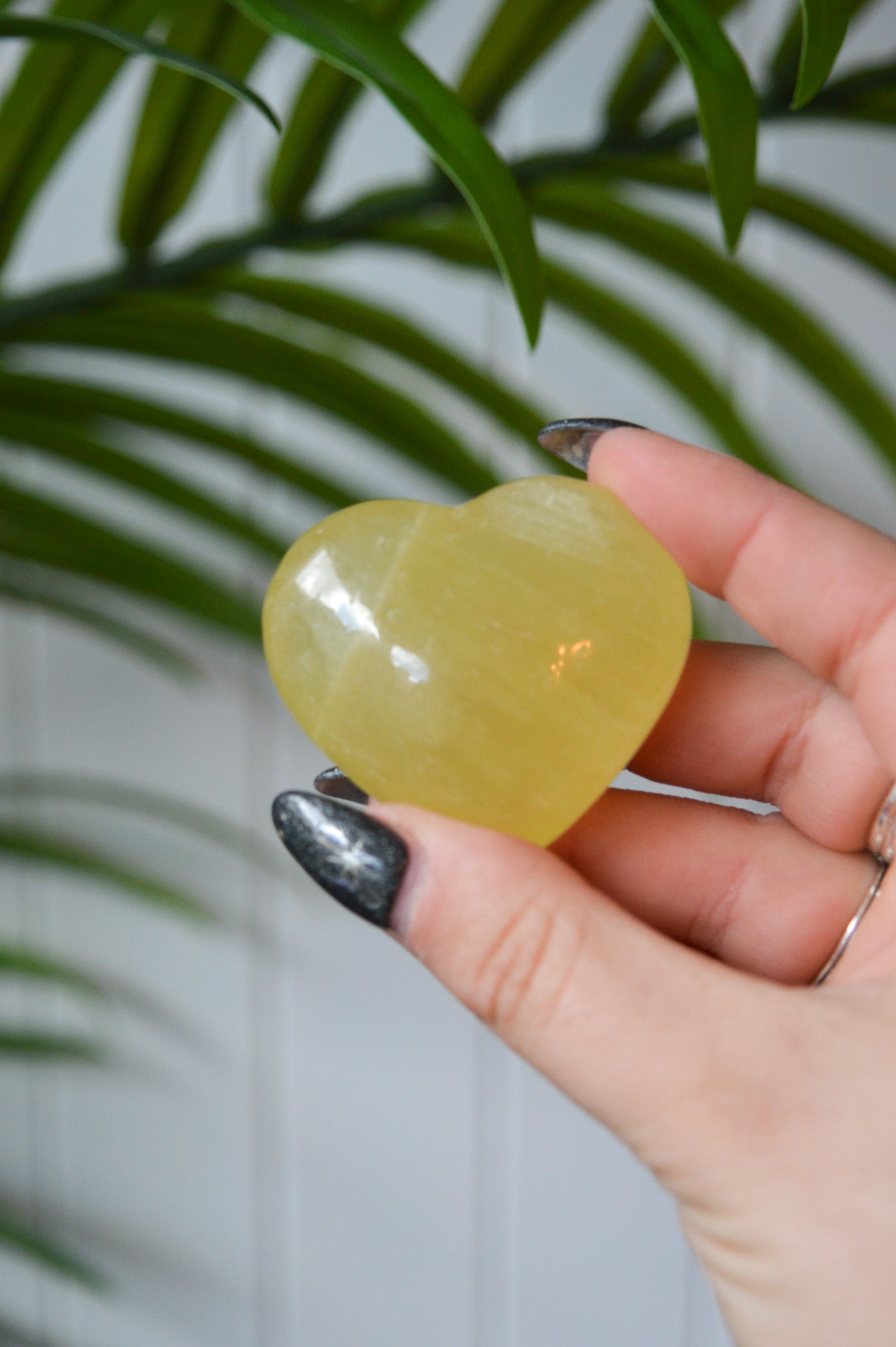 Lemon Calcite Heart