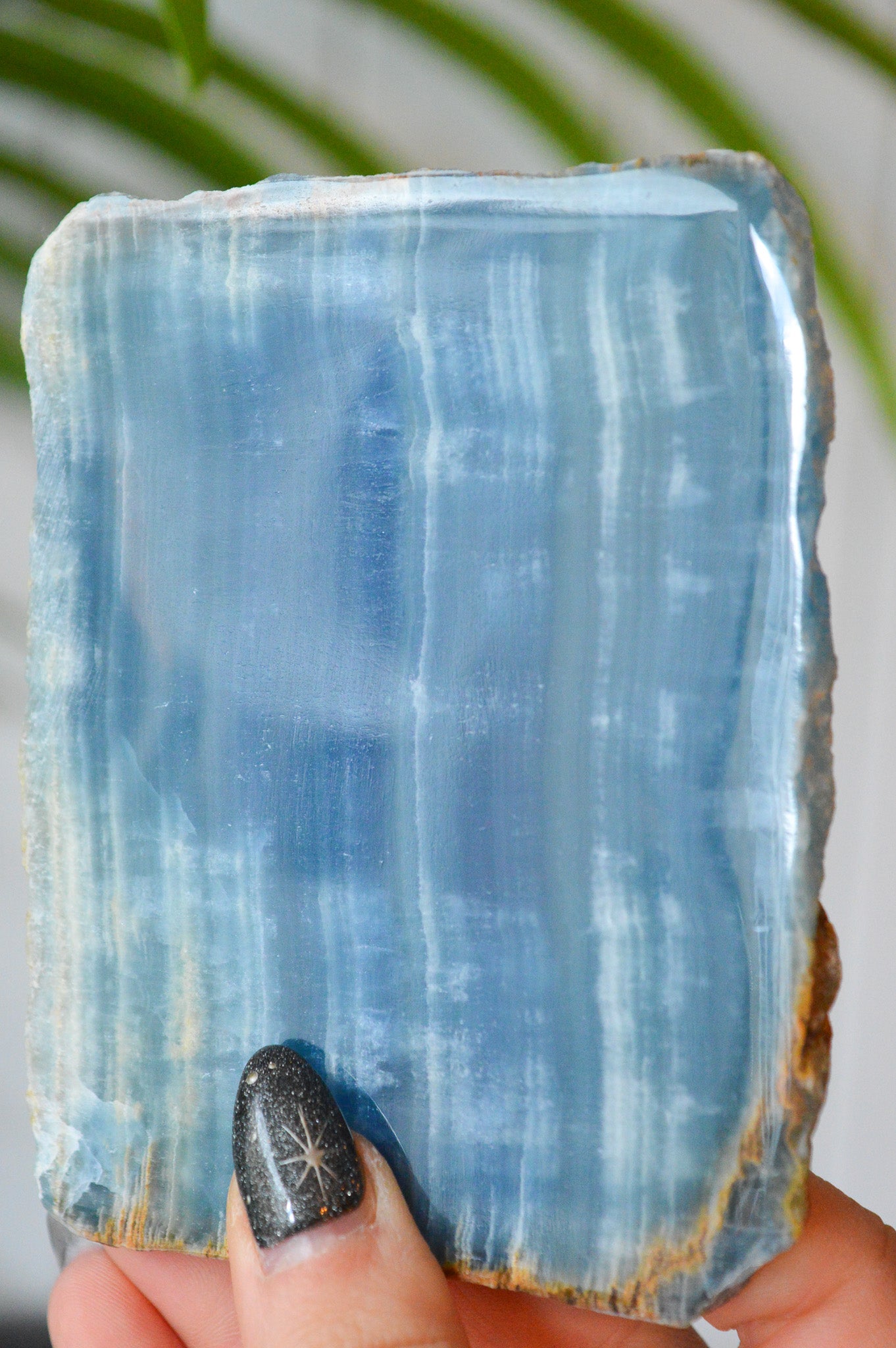 AA Grade Lemurian Aquatine Calcite Slice