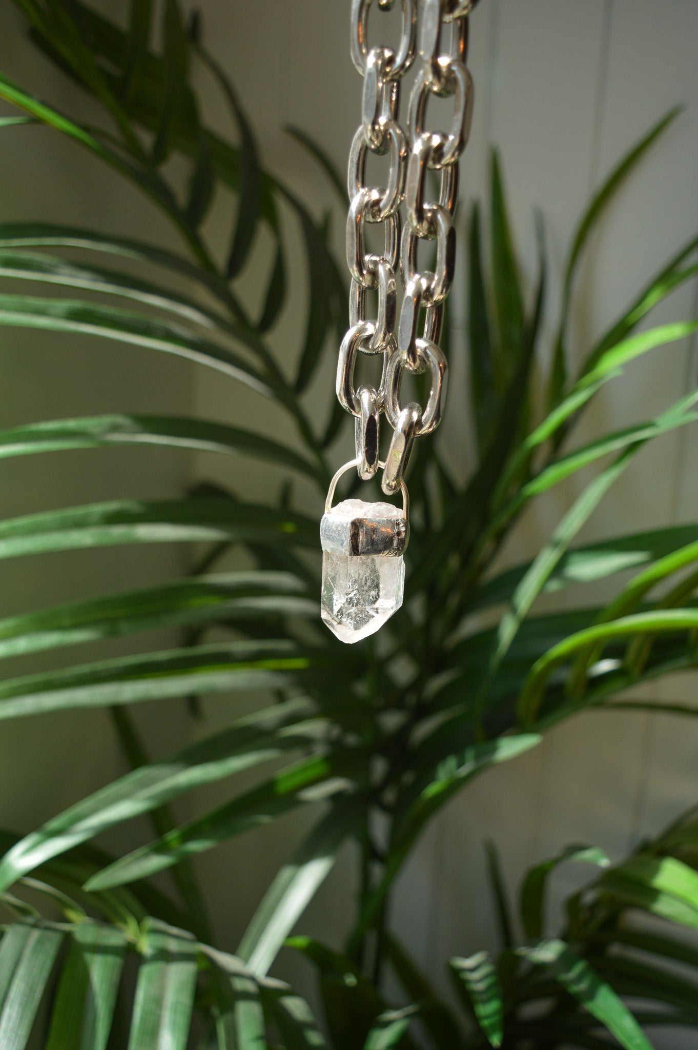 Rough Clear Quartz Chunky Chain Necklace #4