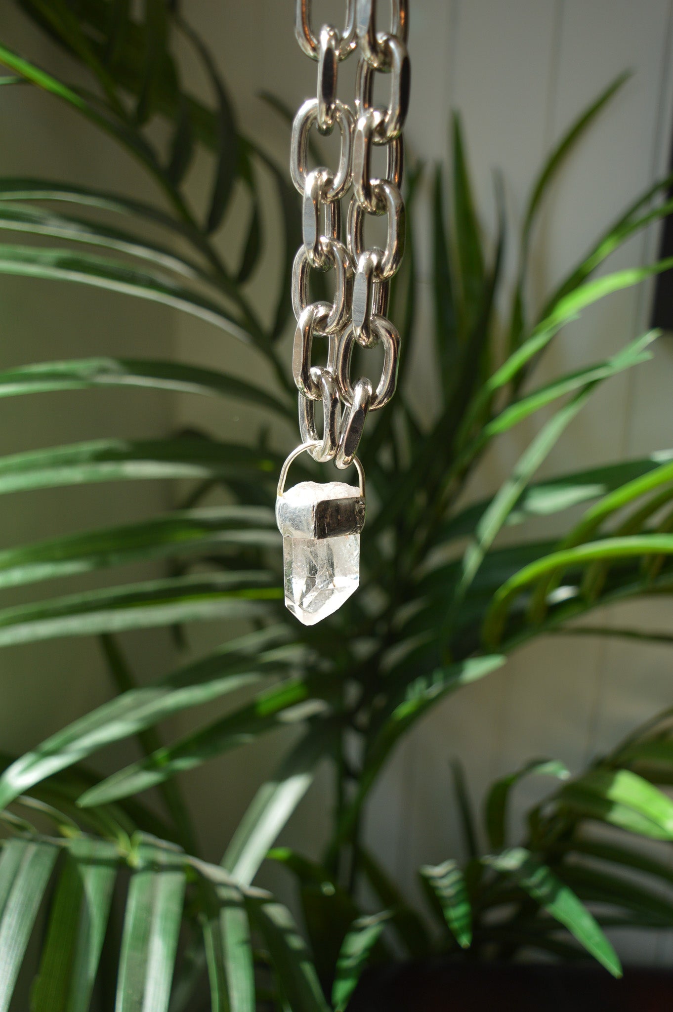 Rough Clear Quartz Chunky Chain Necklace #4