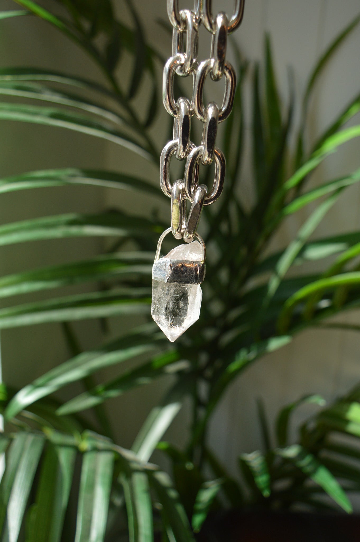 Rough Clear Quartz Chunky Chain Necklace #5