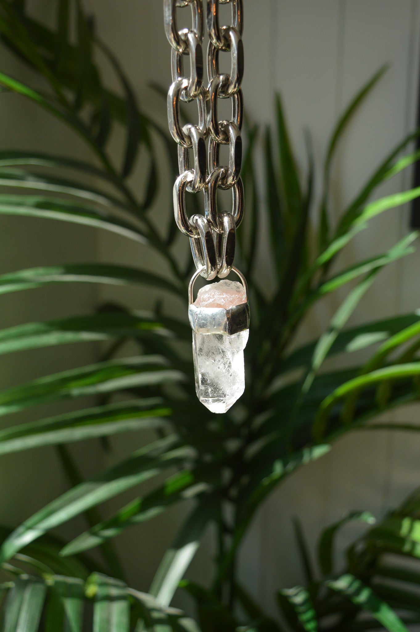 Rough Clear Quartz Chunky Chain Necklace #10