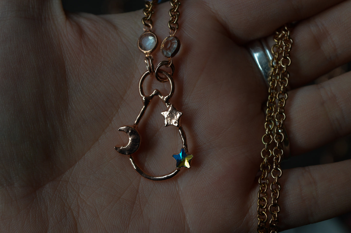 Celestial Rhinestone Copper Necklace II