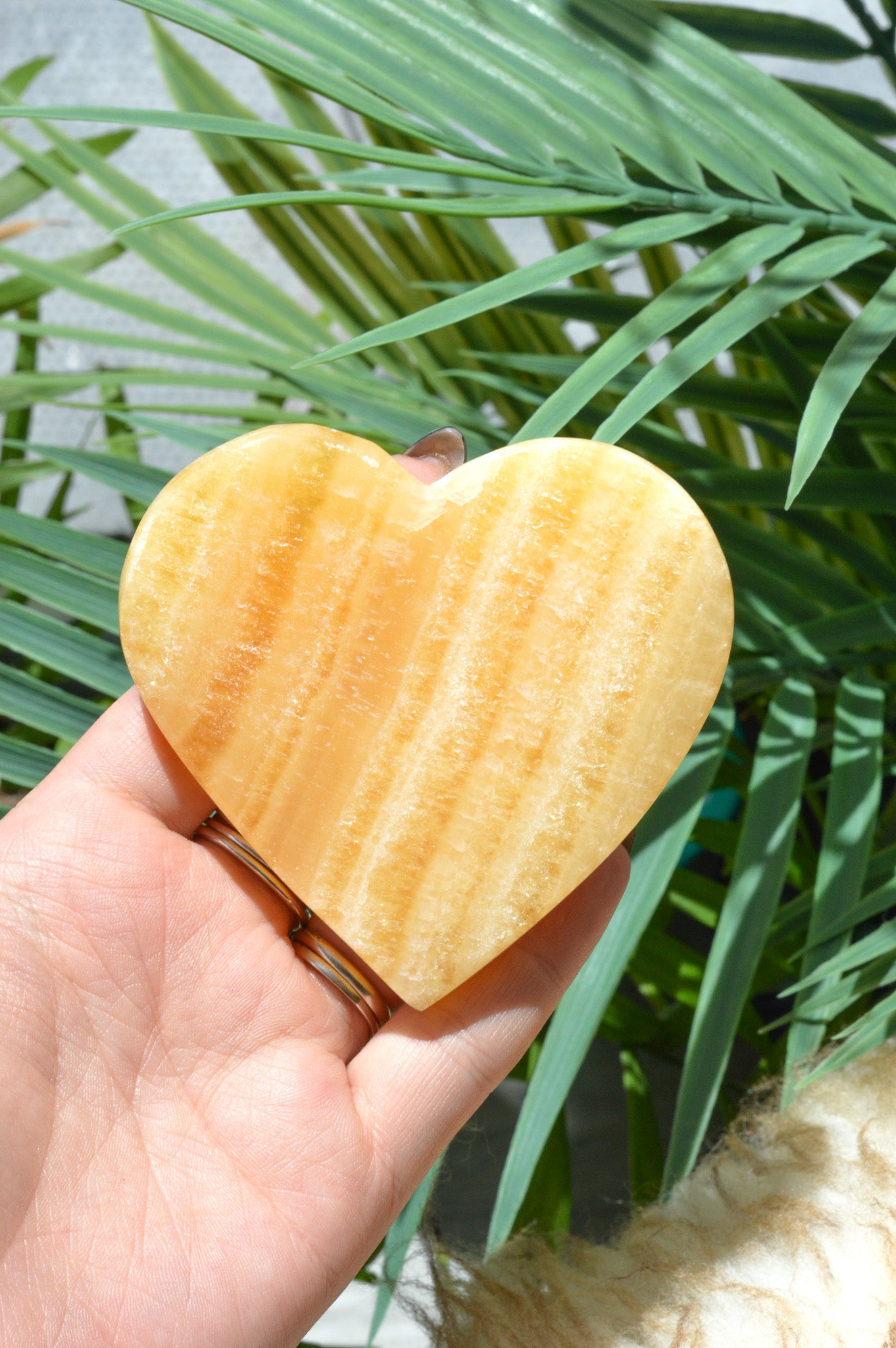 Orange Calcite Heart