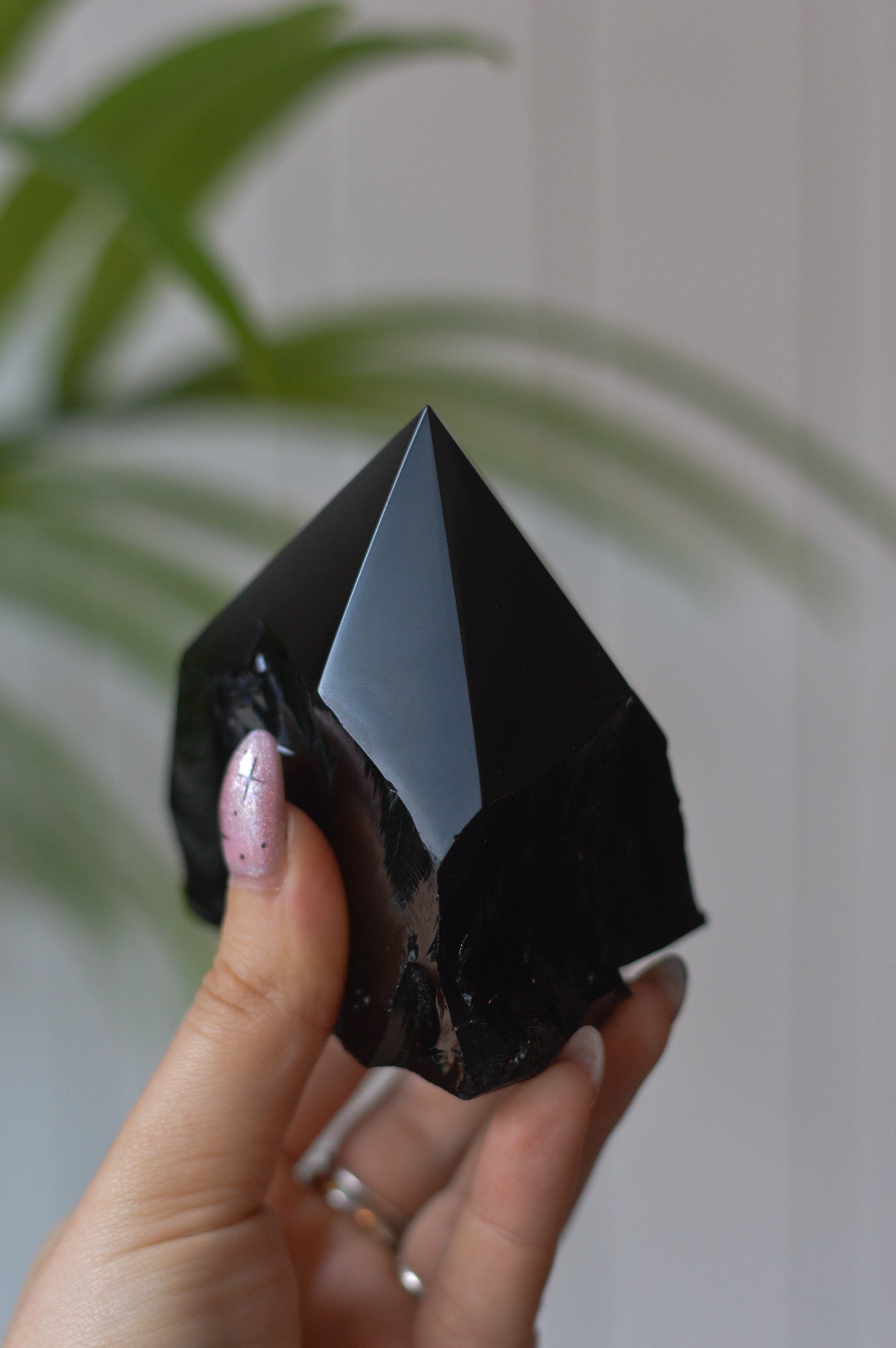 Obsidian Half Polished Point