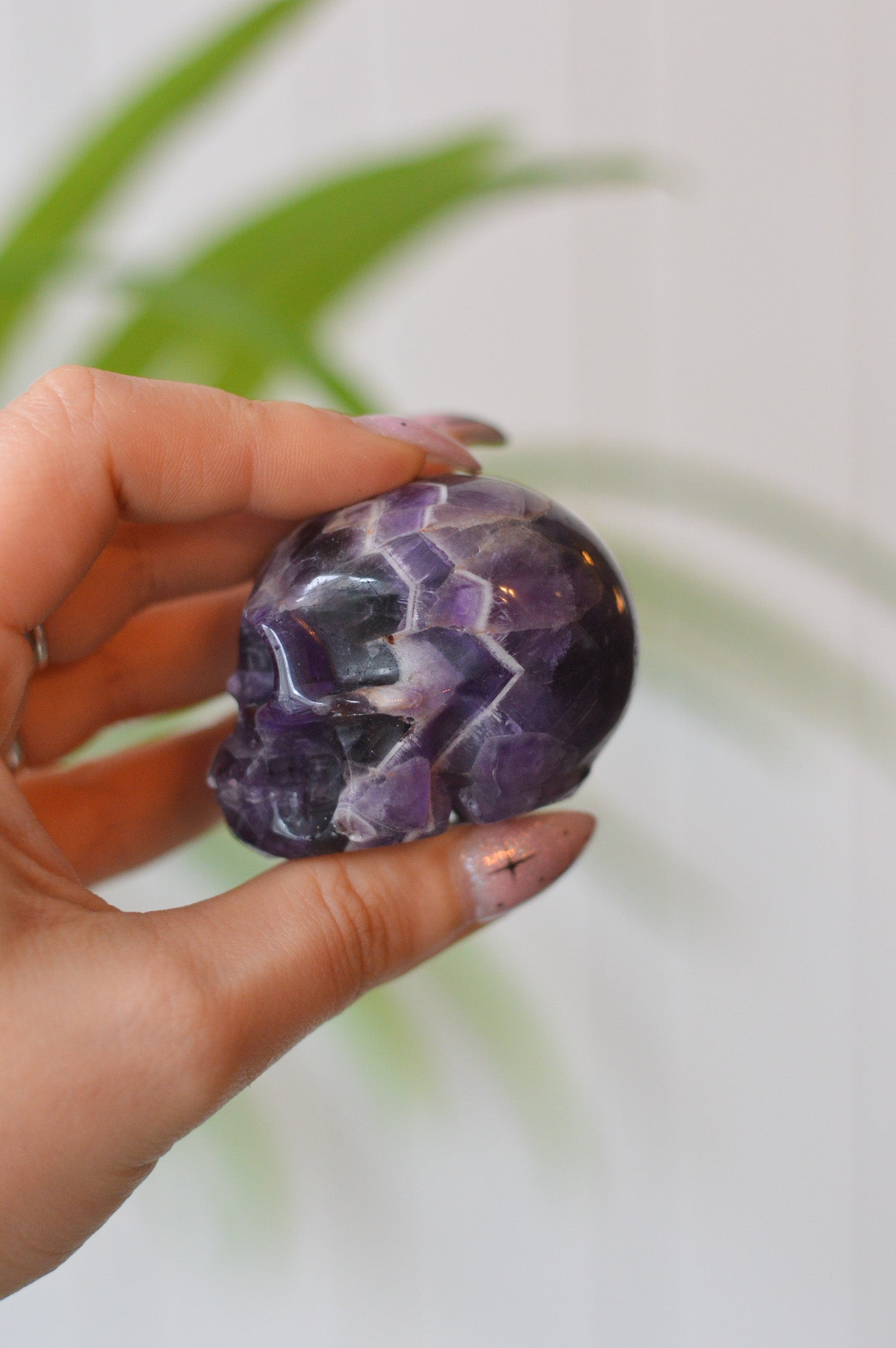 Chevron Amethyst Skull