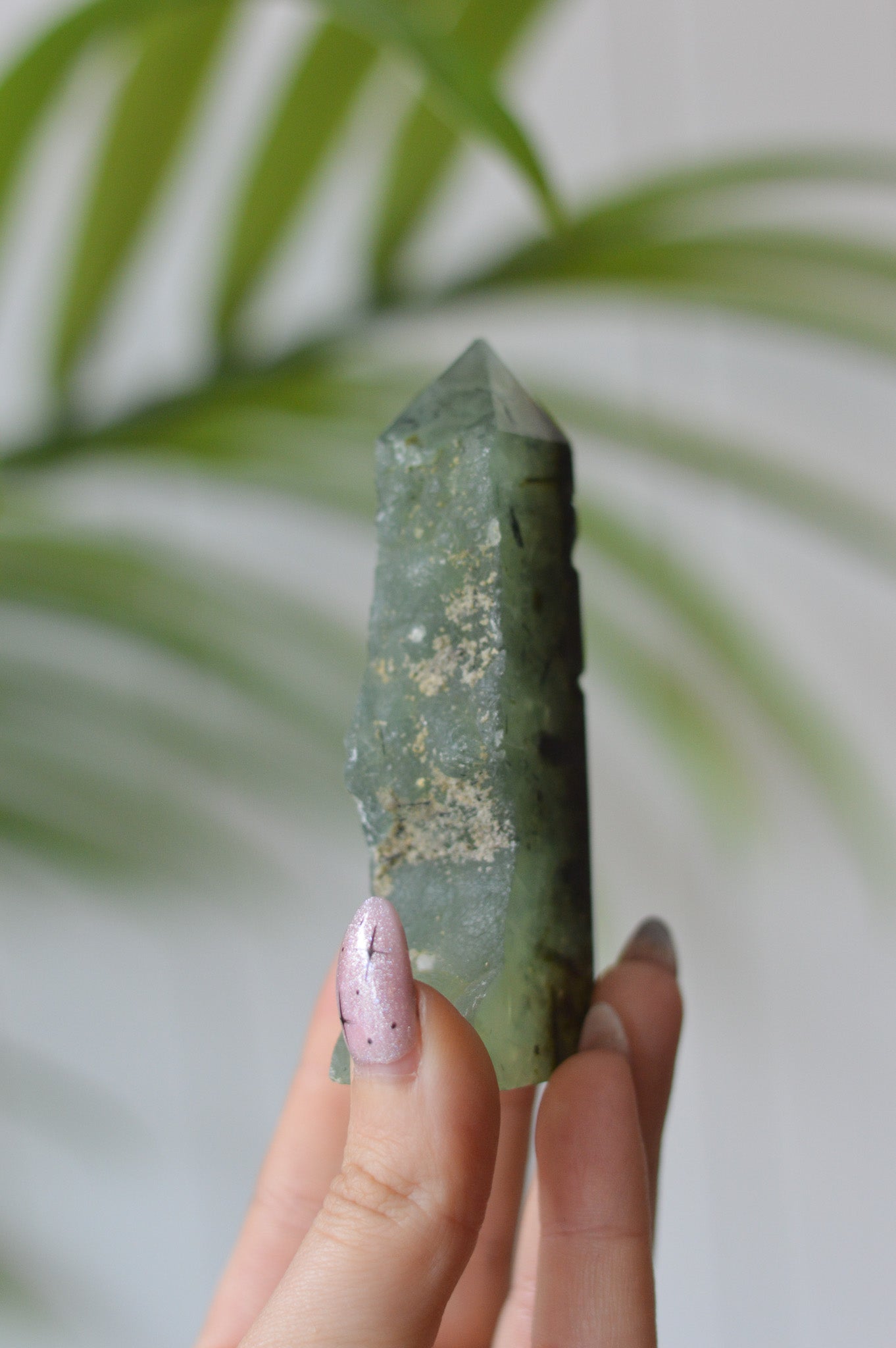 Prehnite Raw Edge Point