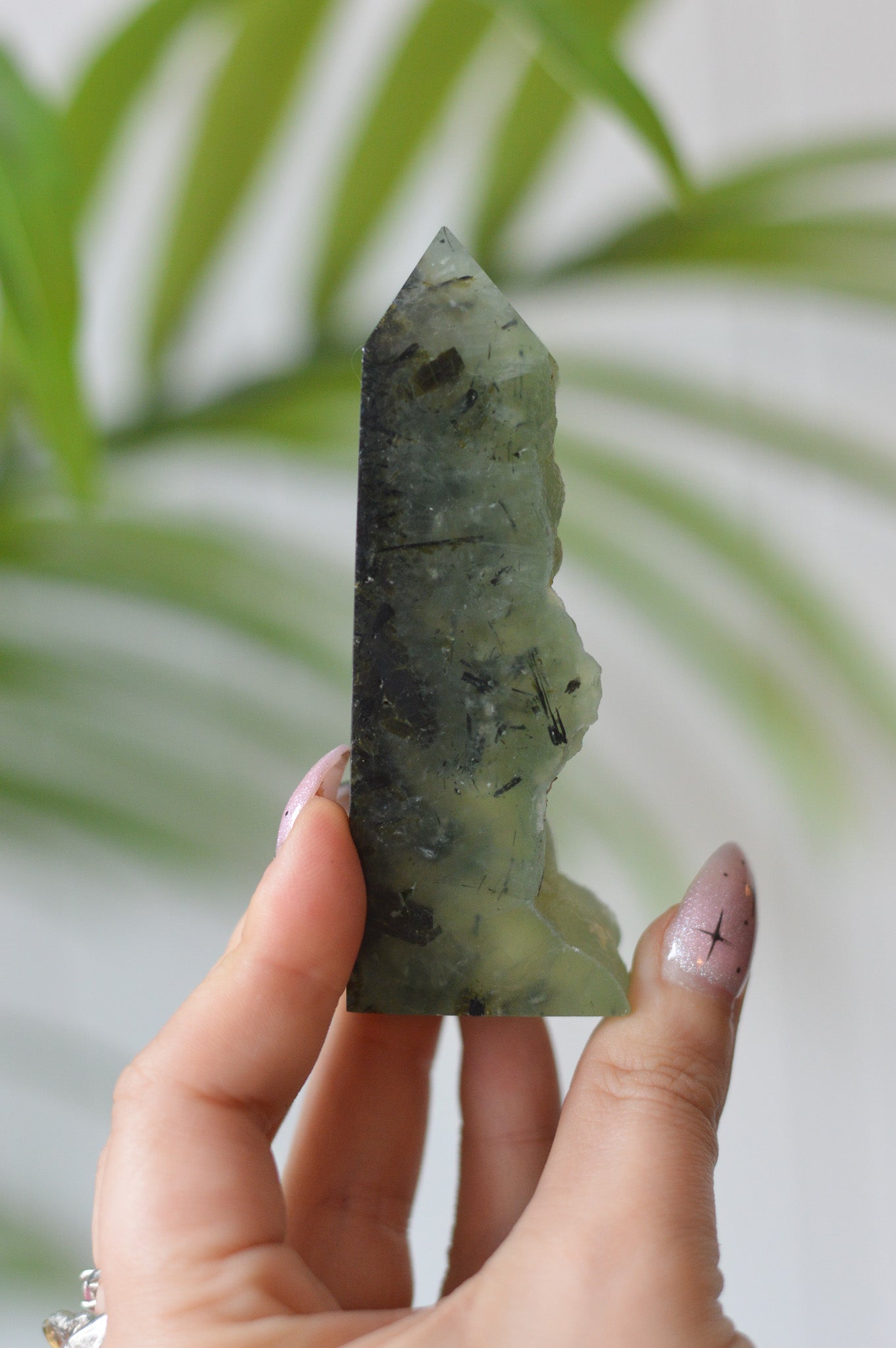 Prehnite Raw Edge Point