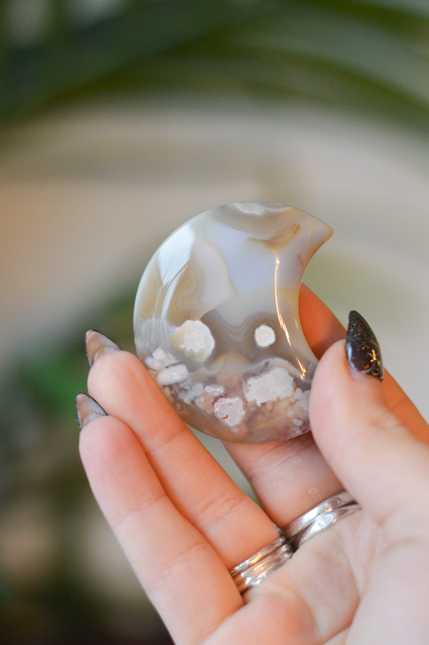 Flower Agate Moon
