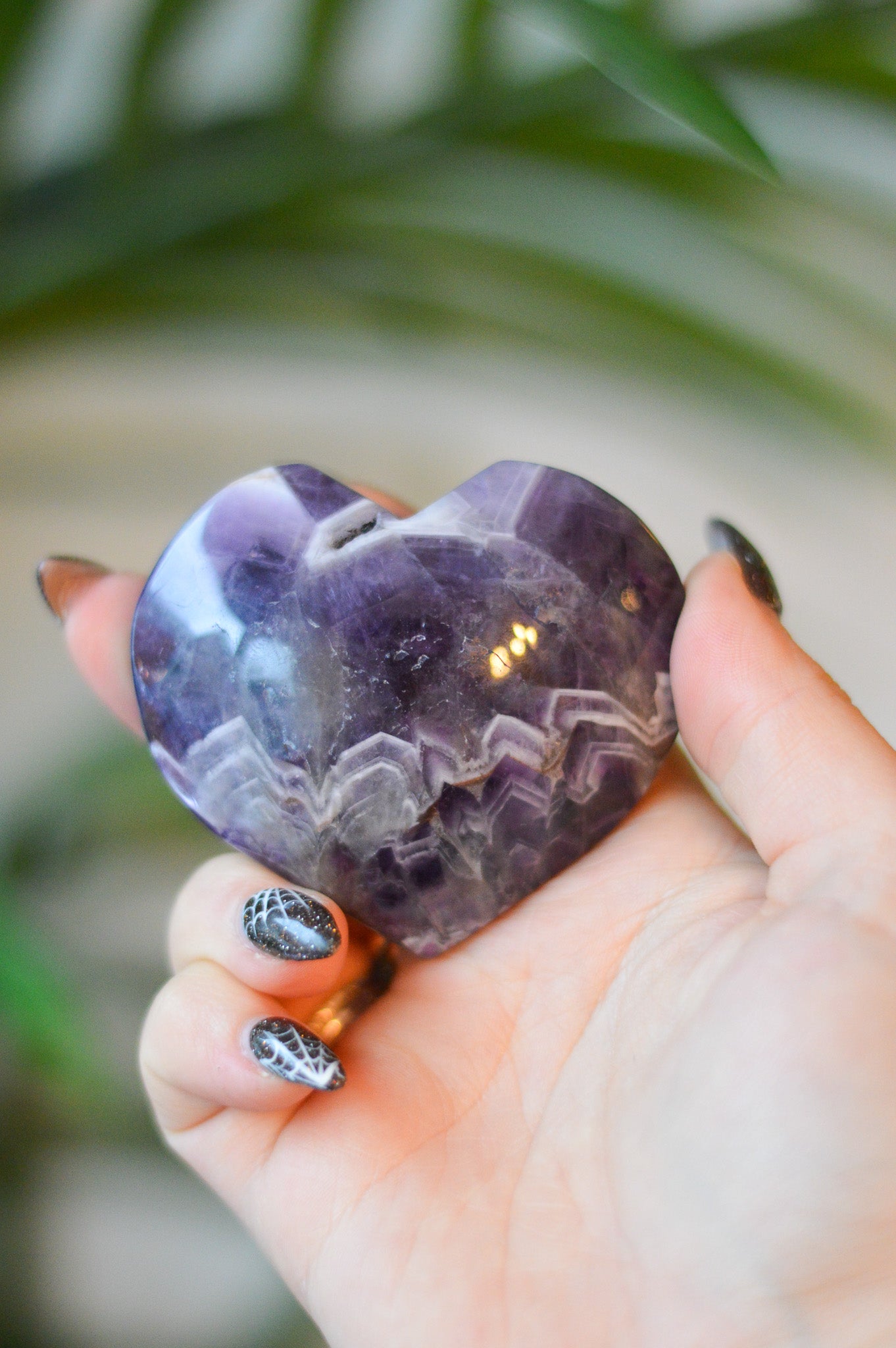 Chevron Amethyst Heart