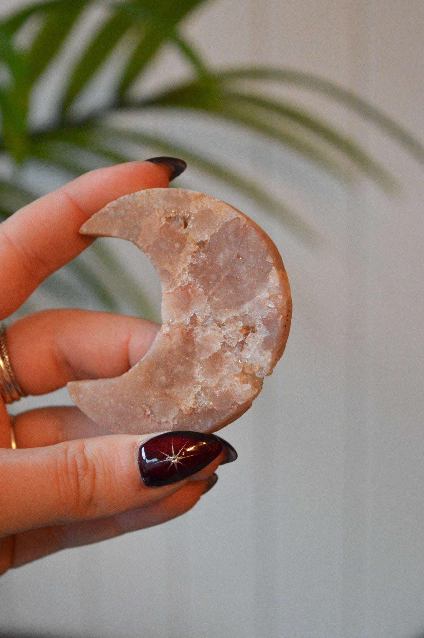 Pink Amethyst Moon Slice #2