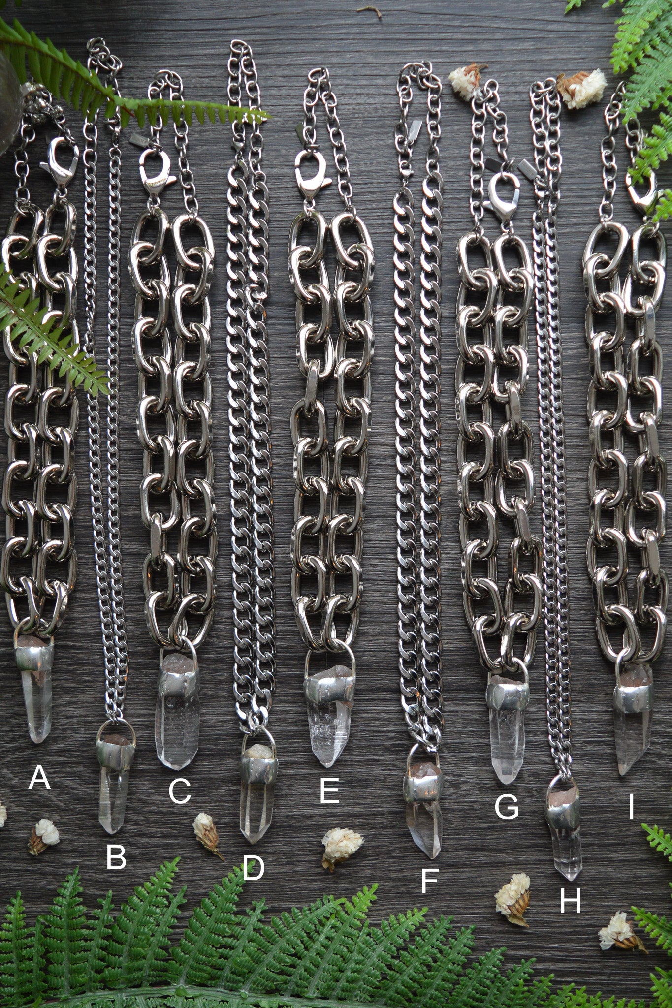 Rough Himalayan Lemurian Quartz Chunky Chain Necklace