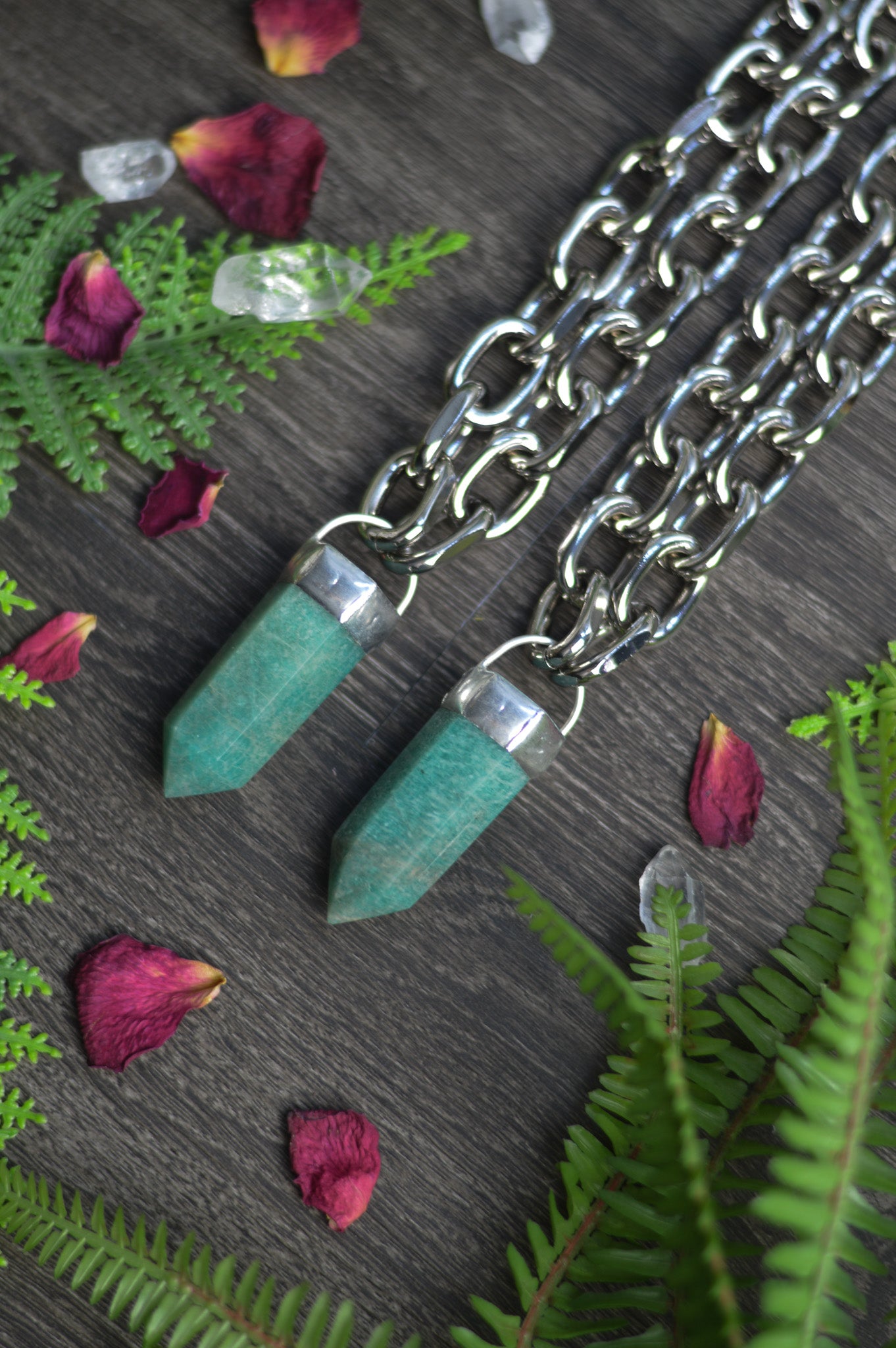 Amazonite Chunky Chain Necklace