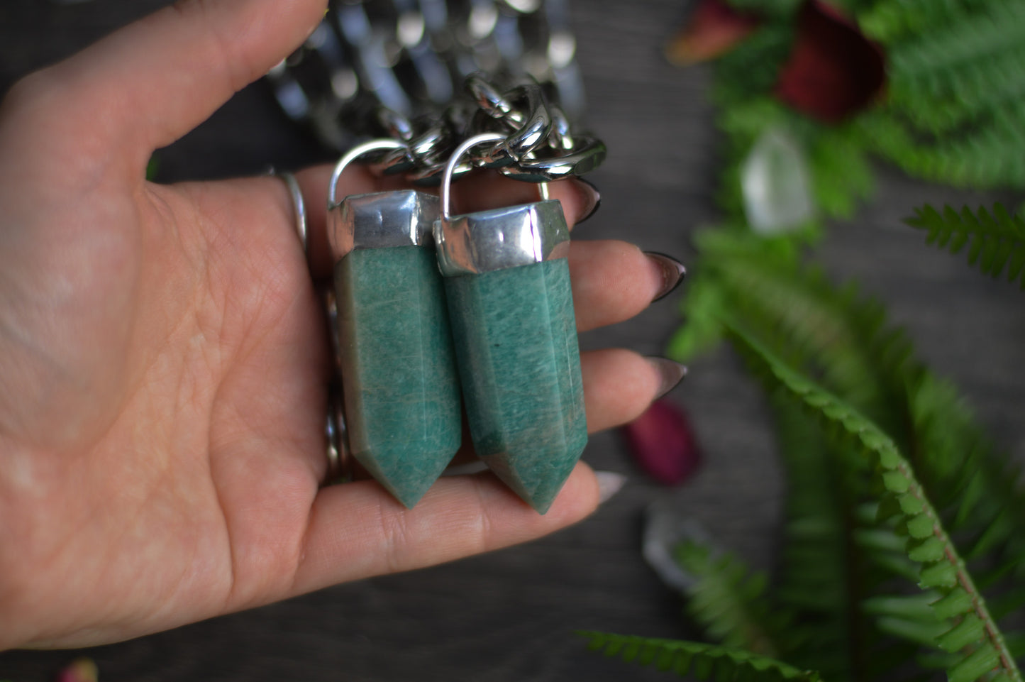 Amazonite Chunky Chain Necklace