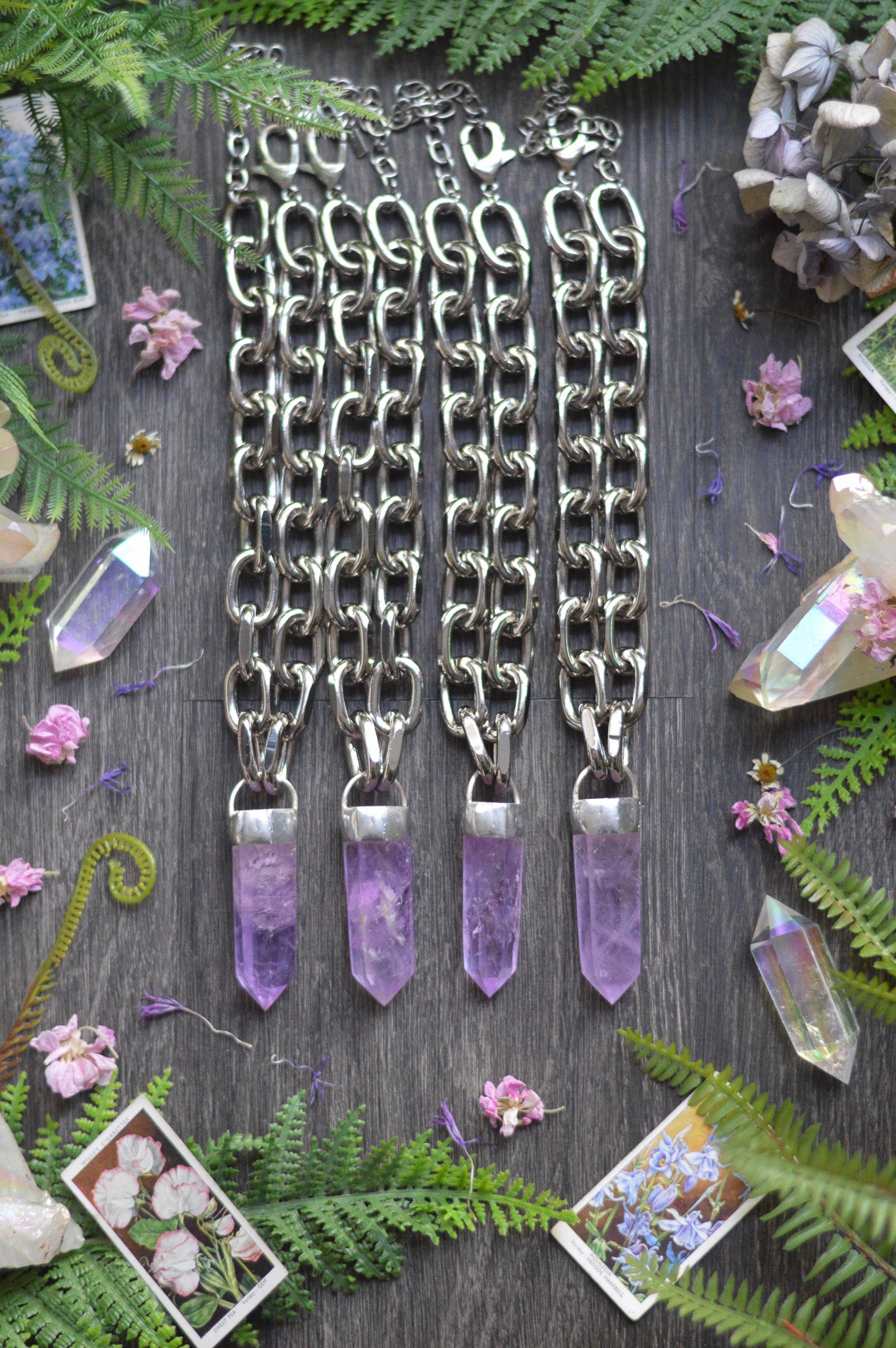 Amethyst Chunky Chain Necklace