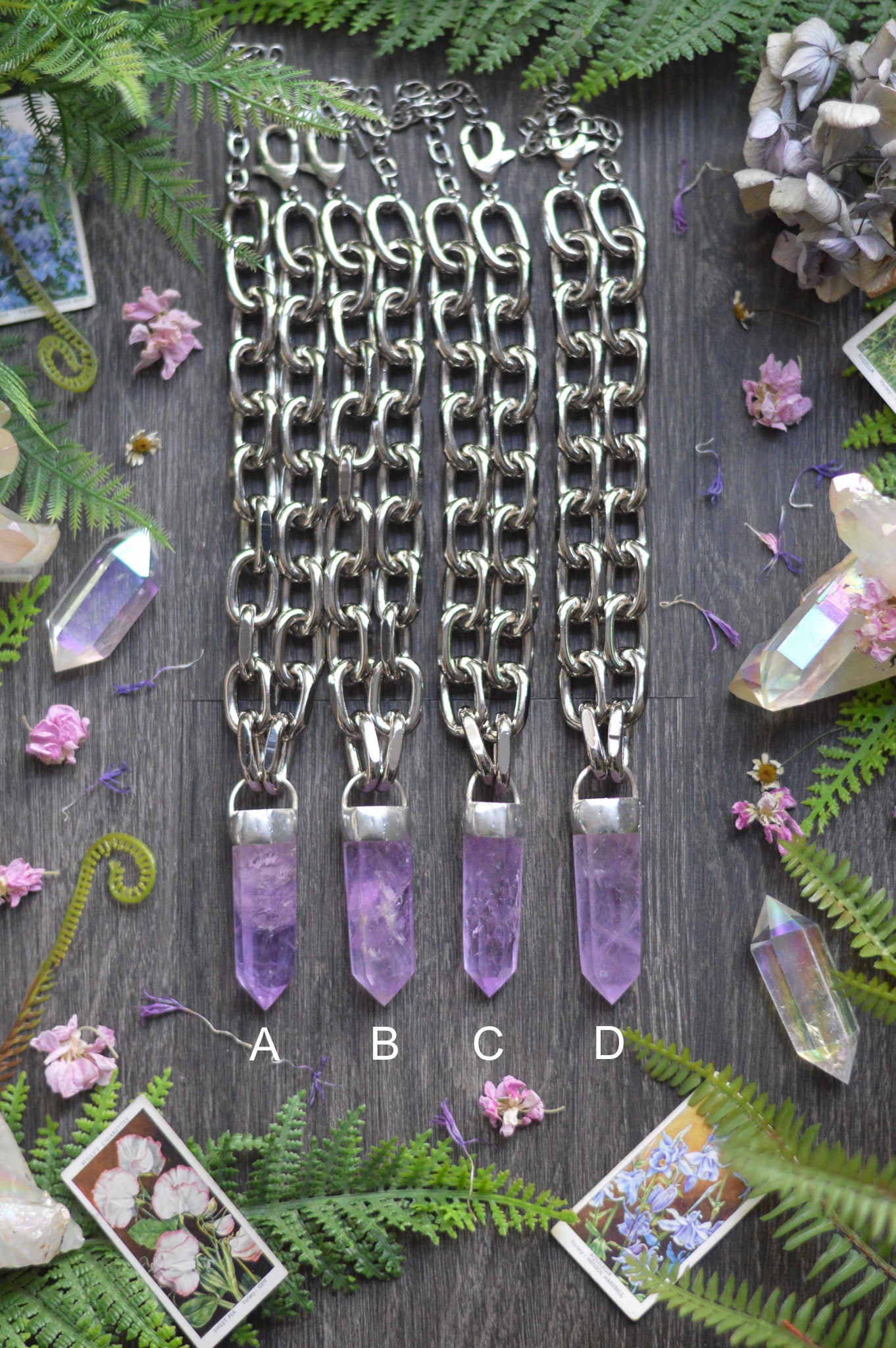 Amethyst Chunky Chain Necklace