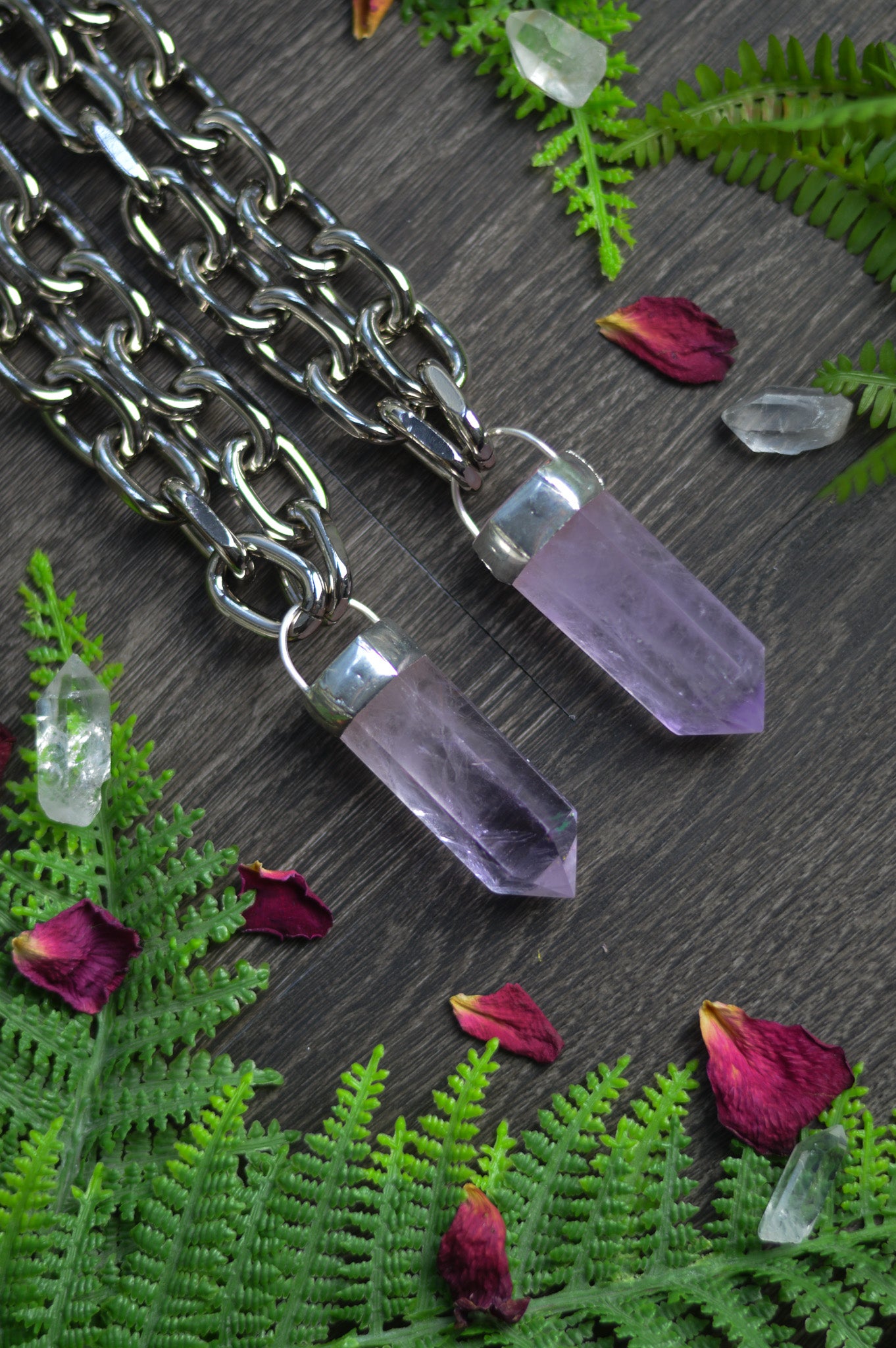 Amethyst Chunky Chain Necklace