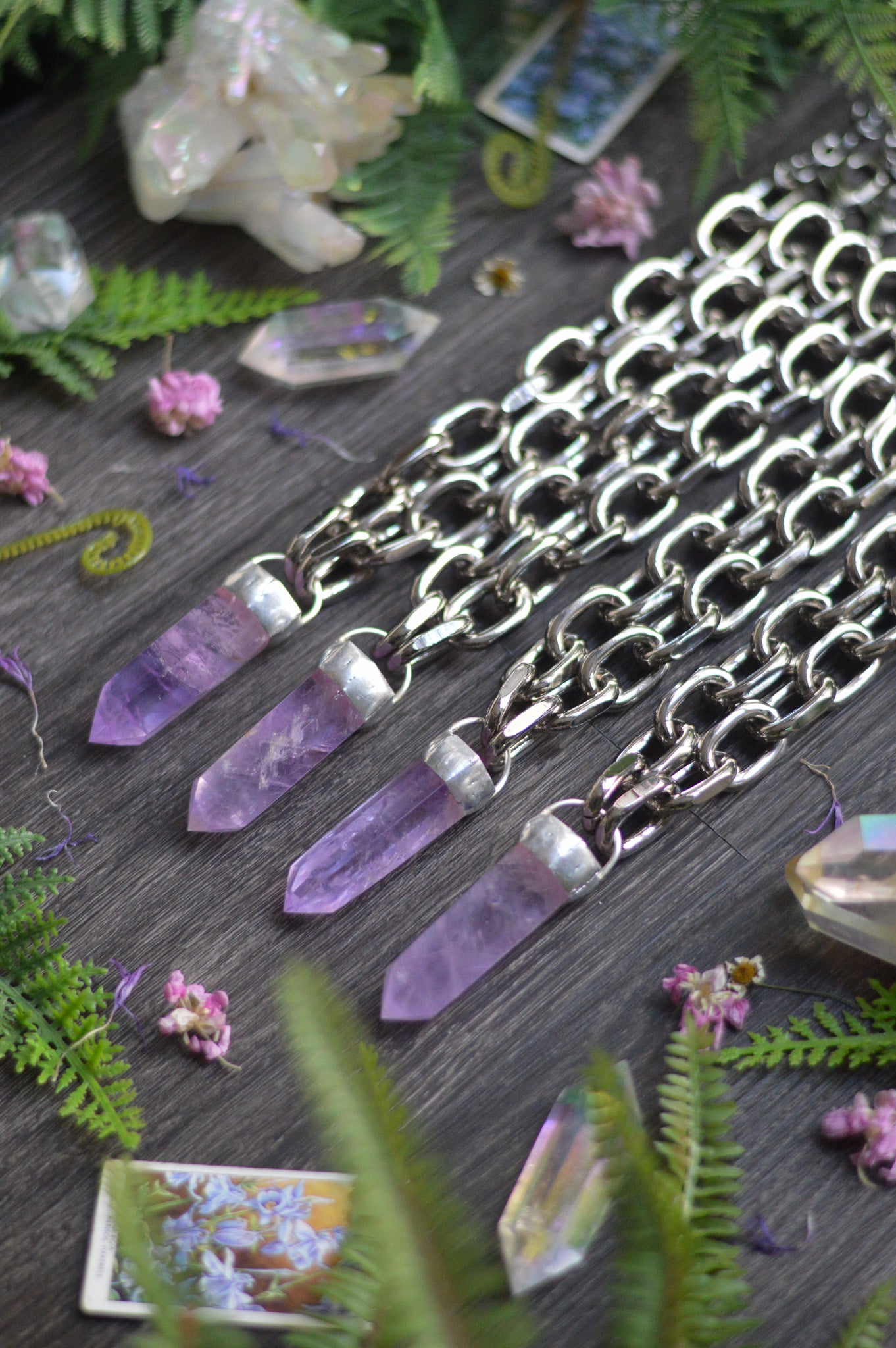 Amethyst Chunky Chain Necklace