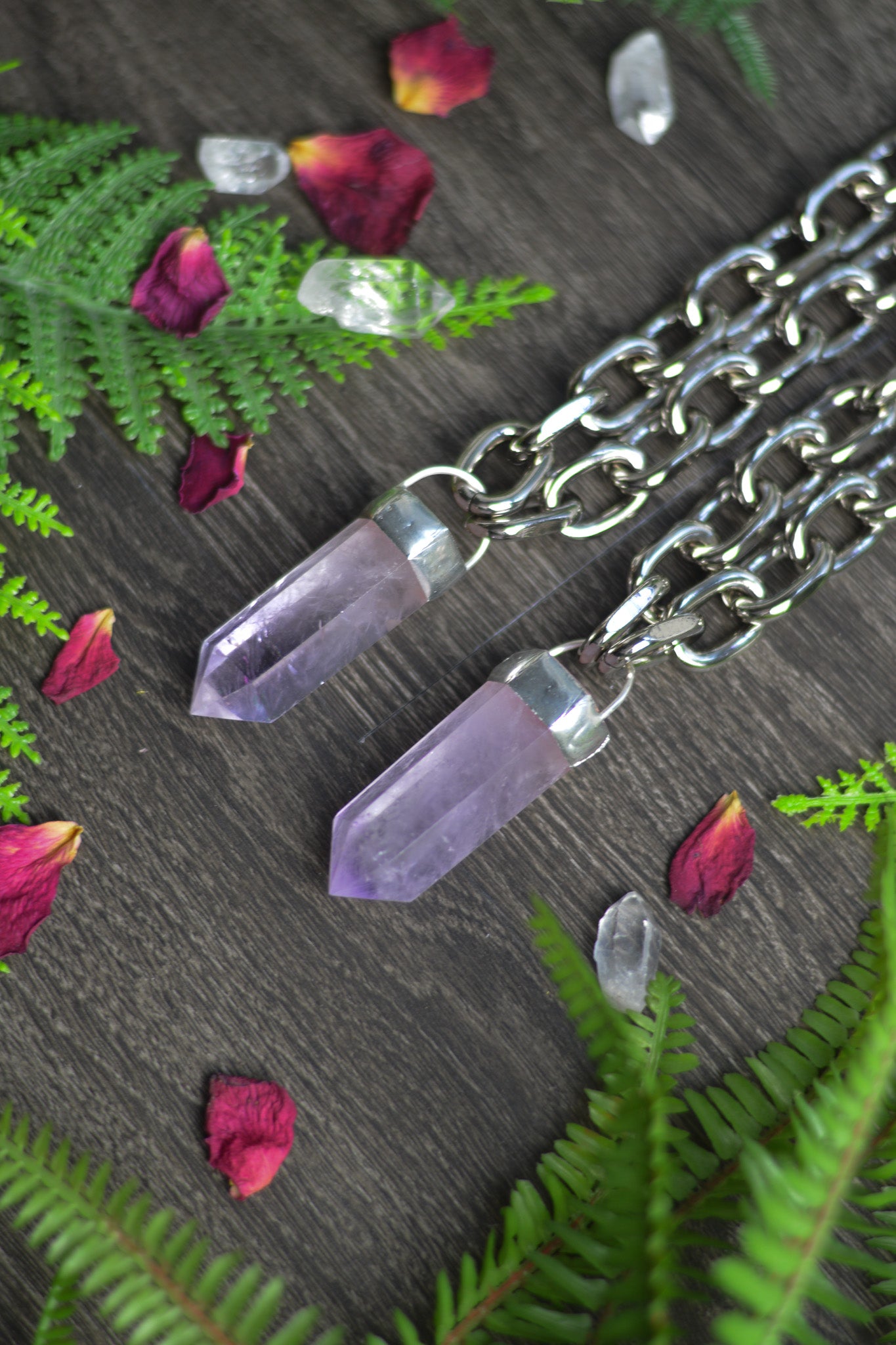 Amethyst Chunky Chain Necklace