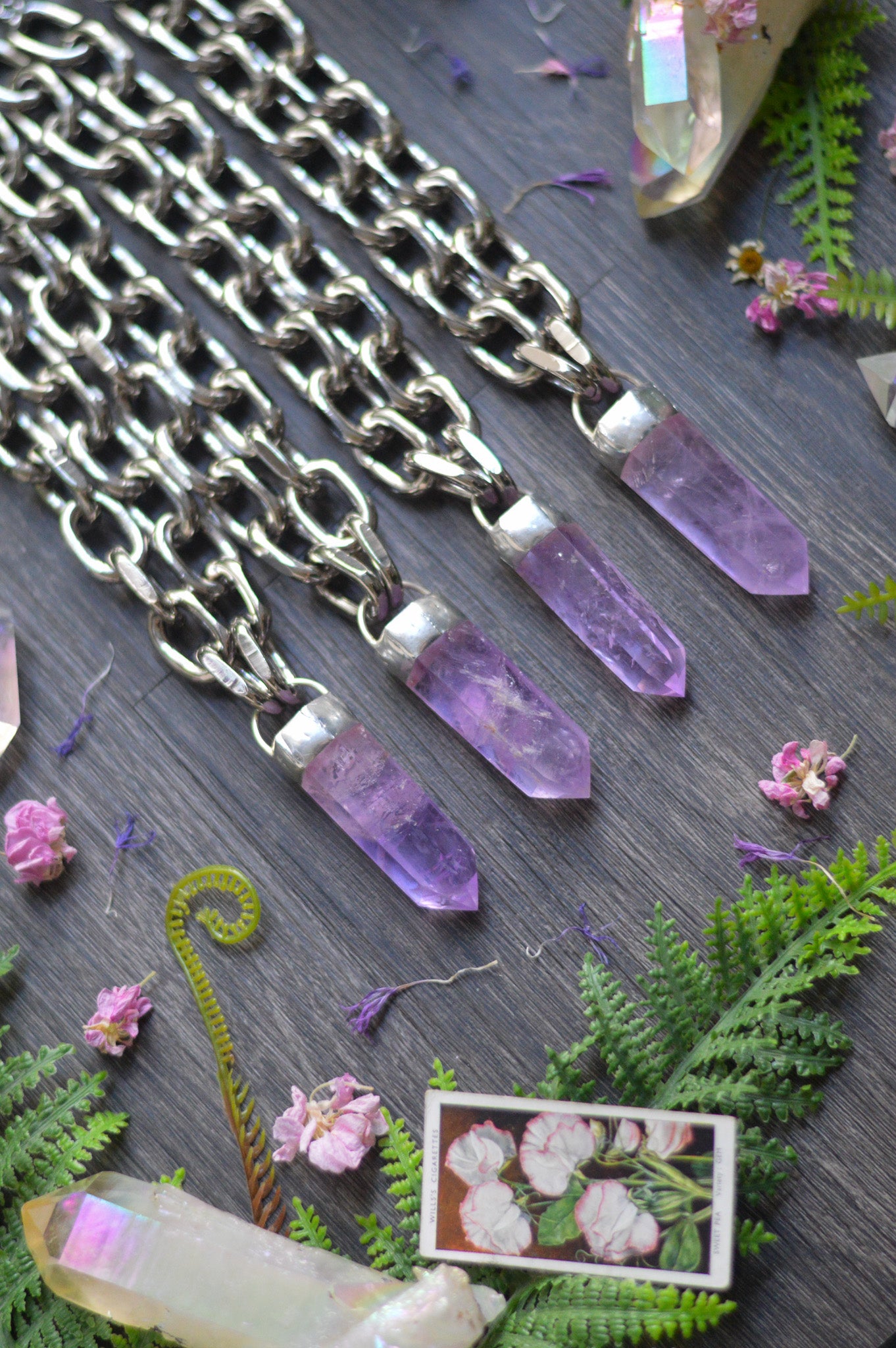 Amethyst Chunky Chain Necklace