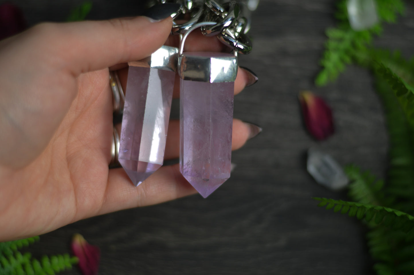 Amethyst Chunky Chain Necklace