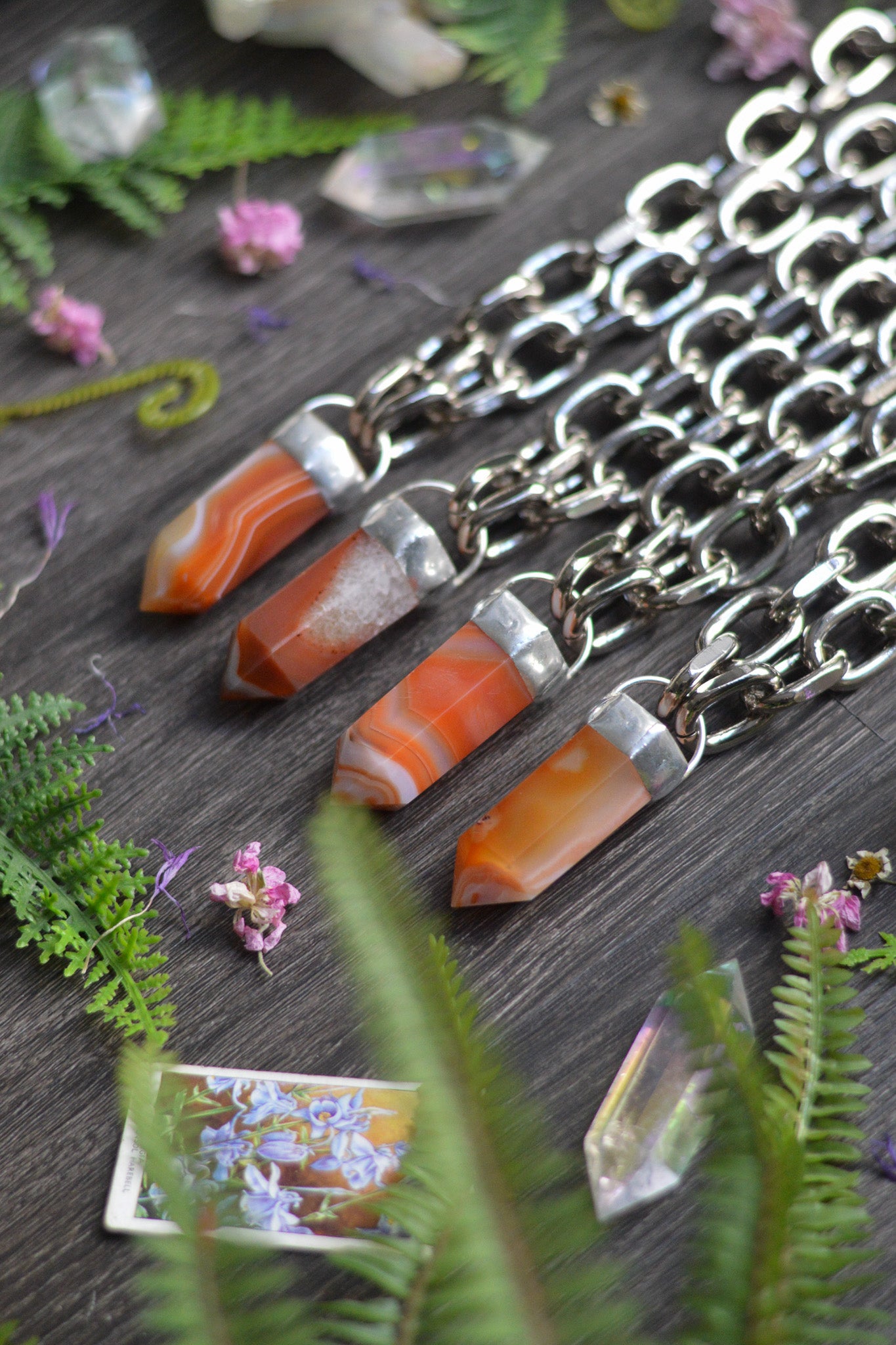 Carnelian Chunky Chain Necklace