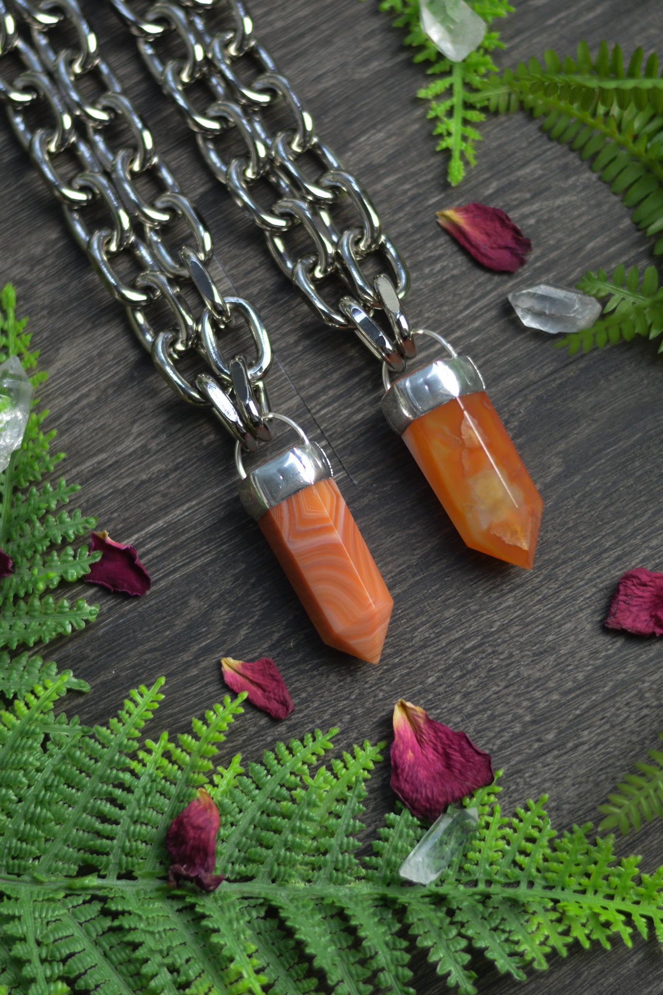Carnelian Chunky Chain Necklace