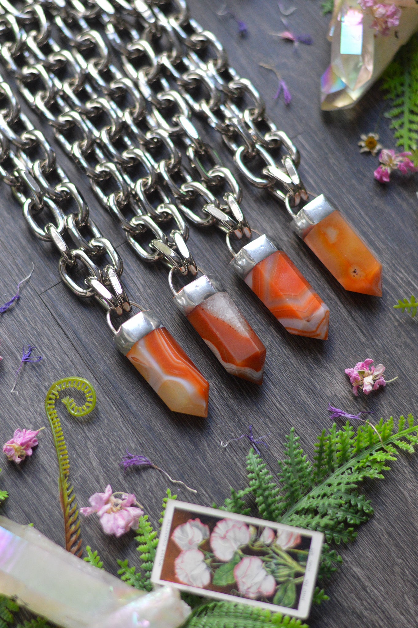 Carnelian Chunky Chain Necklace