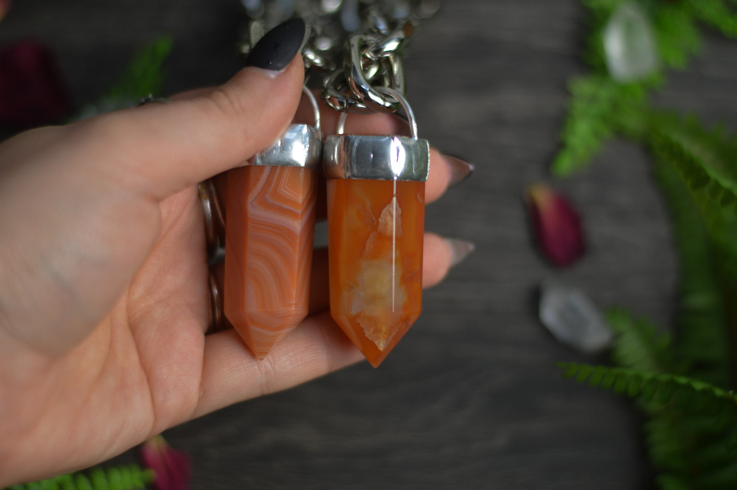 Carnelian Chunky Chain Necklace
