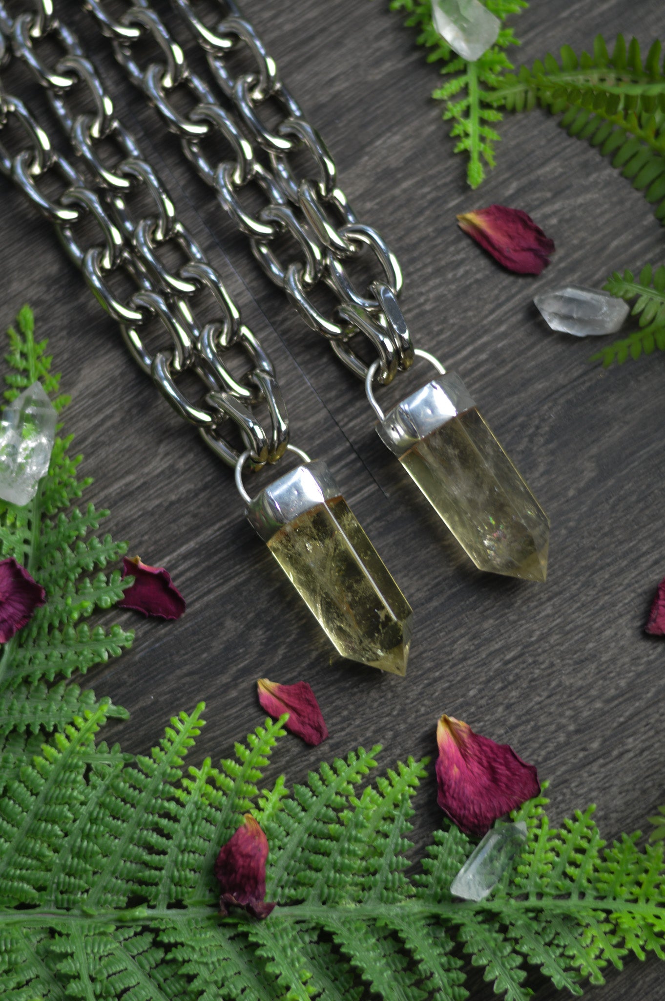 Citrine Chunky Chain Necklace