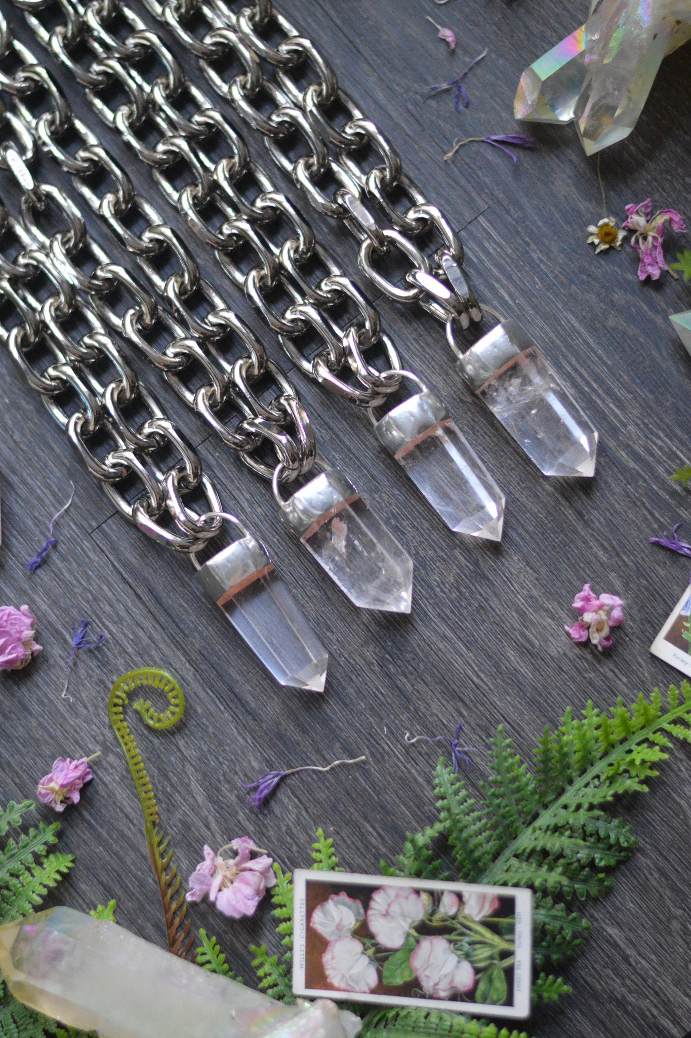 Clear Quartz Chunky Chain Necklace
