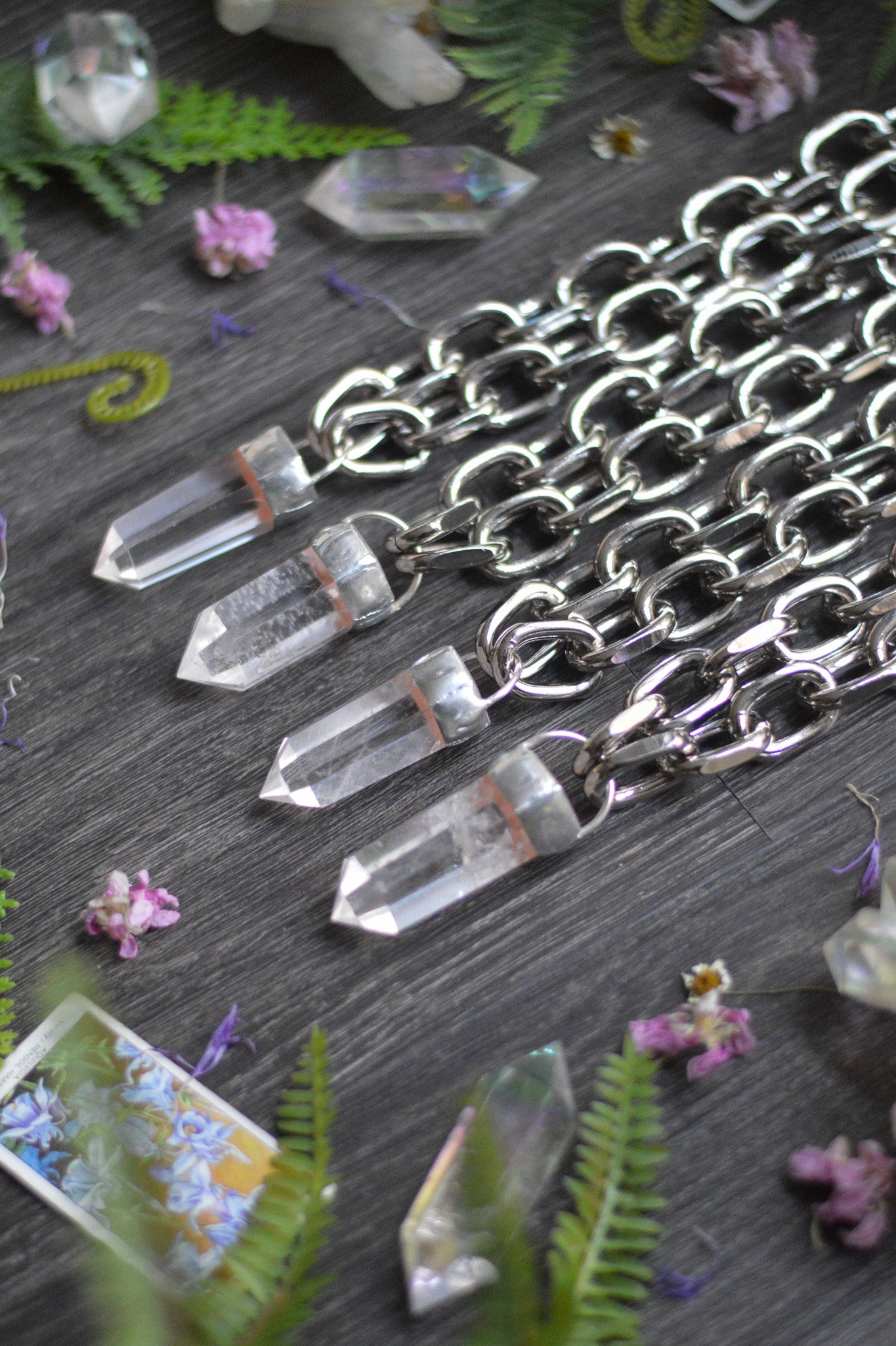 Clear Quartz Chunky Chain Necklace