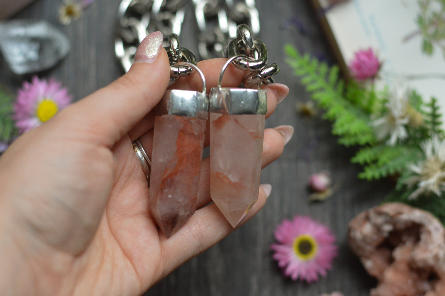 Fire Quartz Chunky Chain Necklace