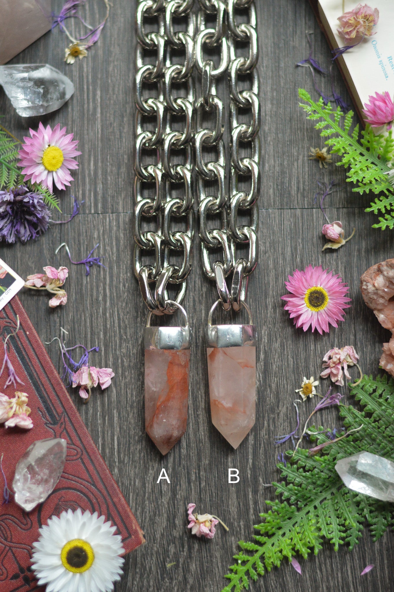 Fire Quartz Chunky Chain Necklace