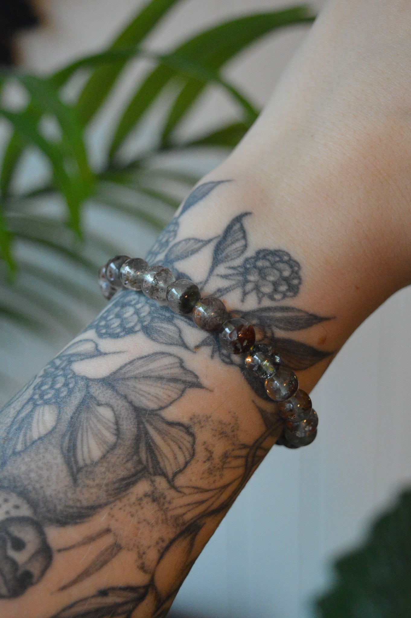 Lodalite / Garden Quartz Bead Bracelet