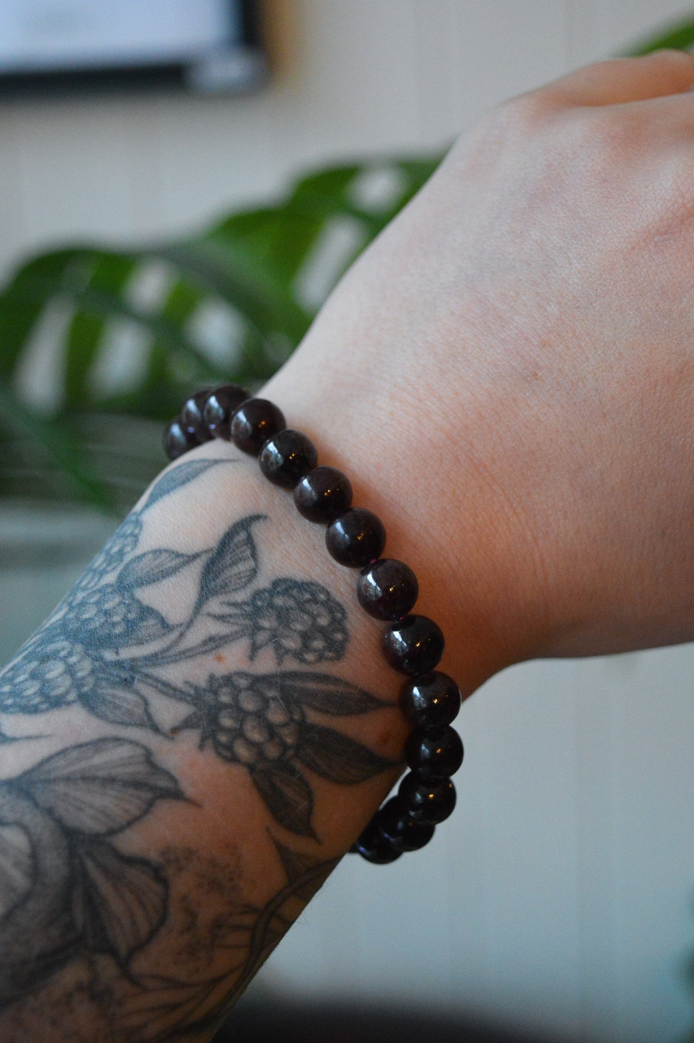 Garnet Bead Bracelet