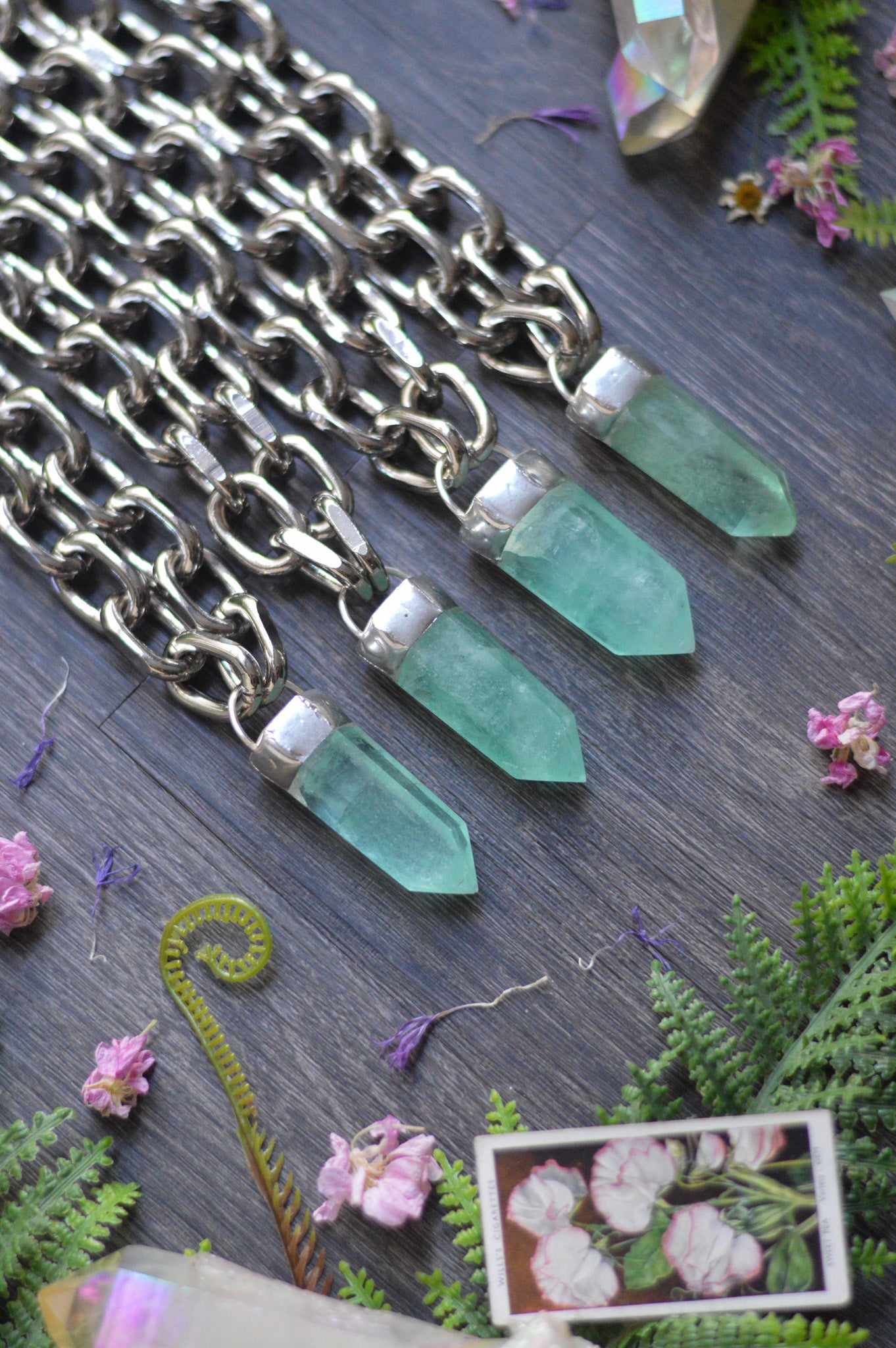 Green Fluorite Chunky Chain Necklace