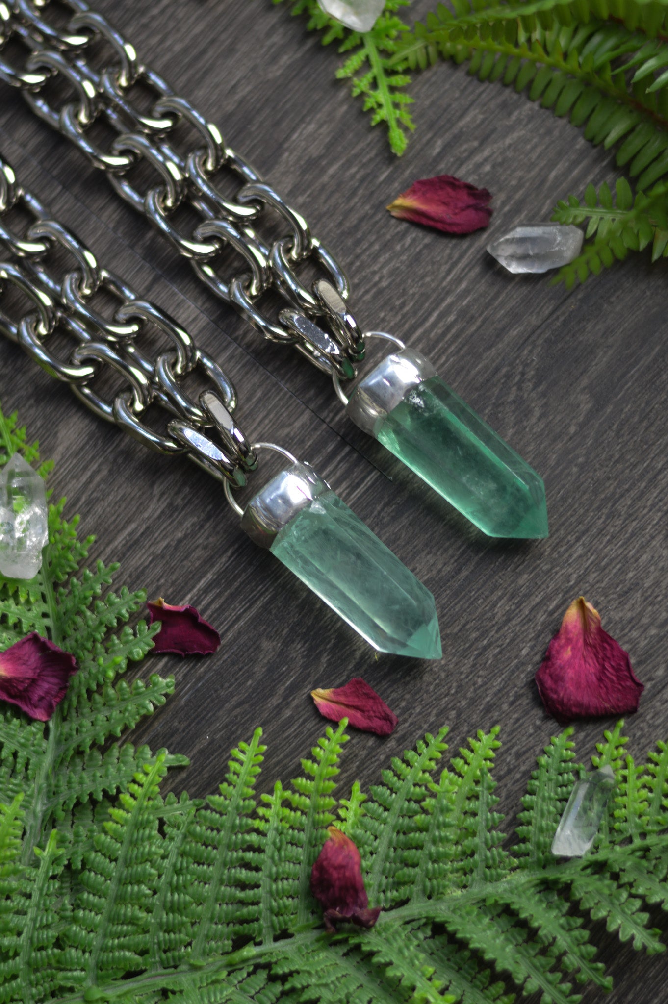 Green Fluorite Chunky Chain Necklace