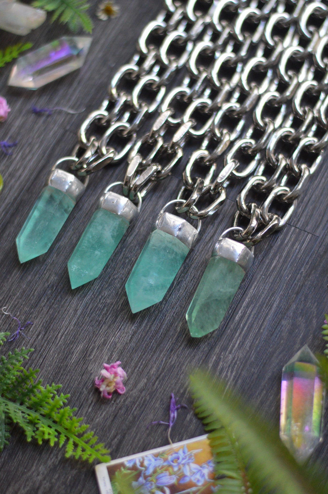 Green Fluorite Chunky Chain Necklace