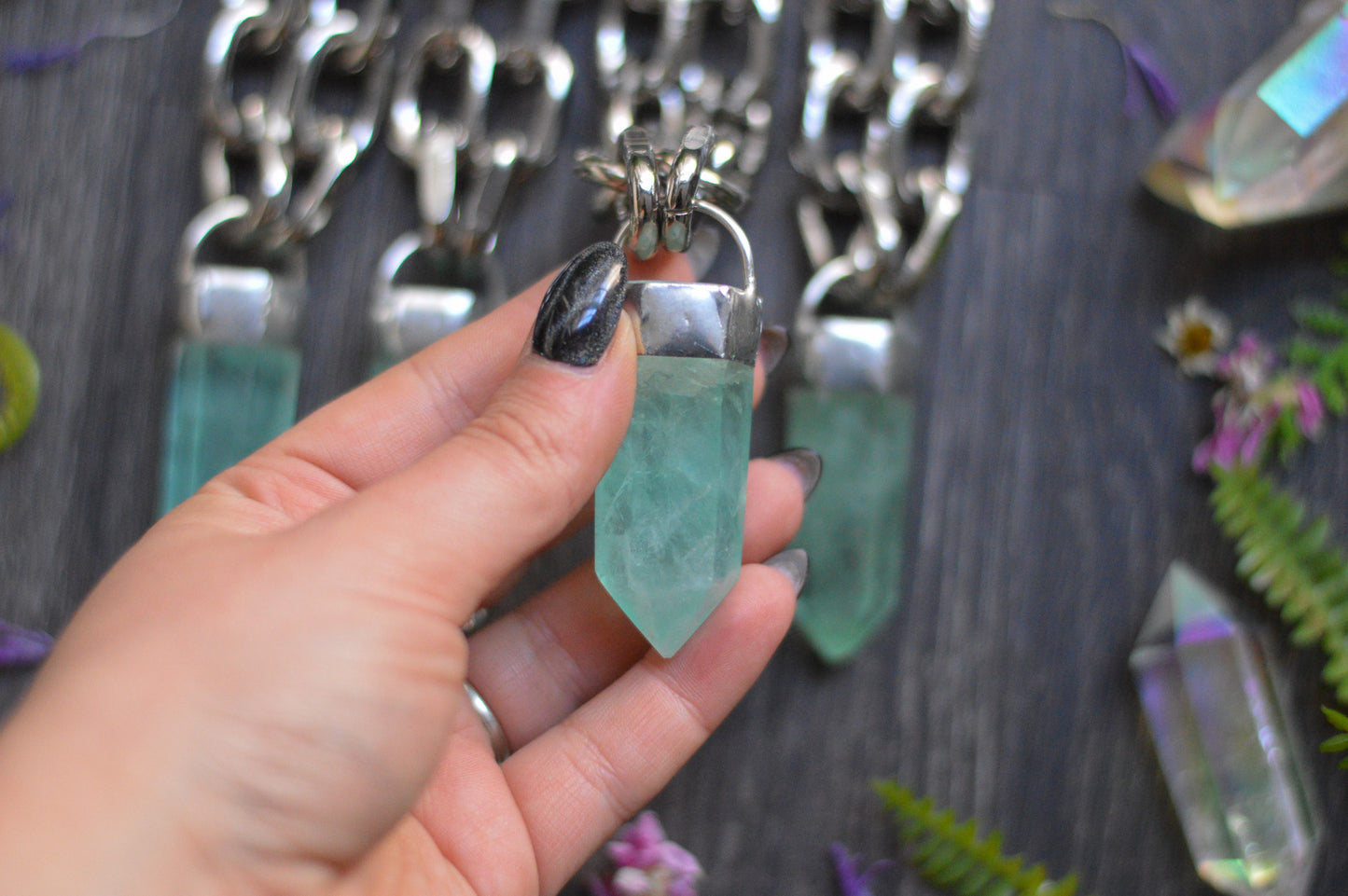 Green Fluorite Chunky Chain Necklace