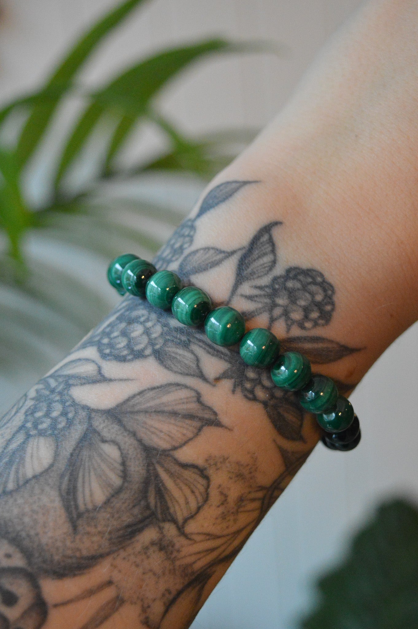 Malachite Bead Bracelet